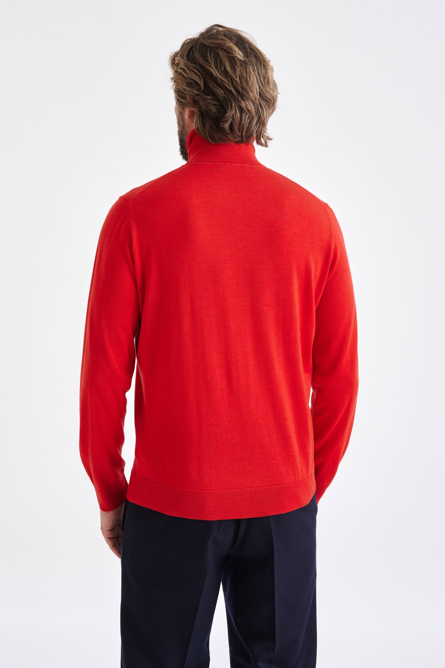 Carmine Cashmere Merino Silk Blend Telford  Turtleneck Sweater