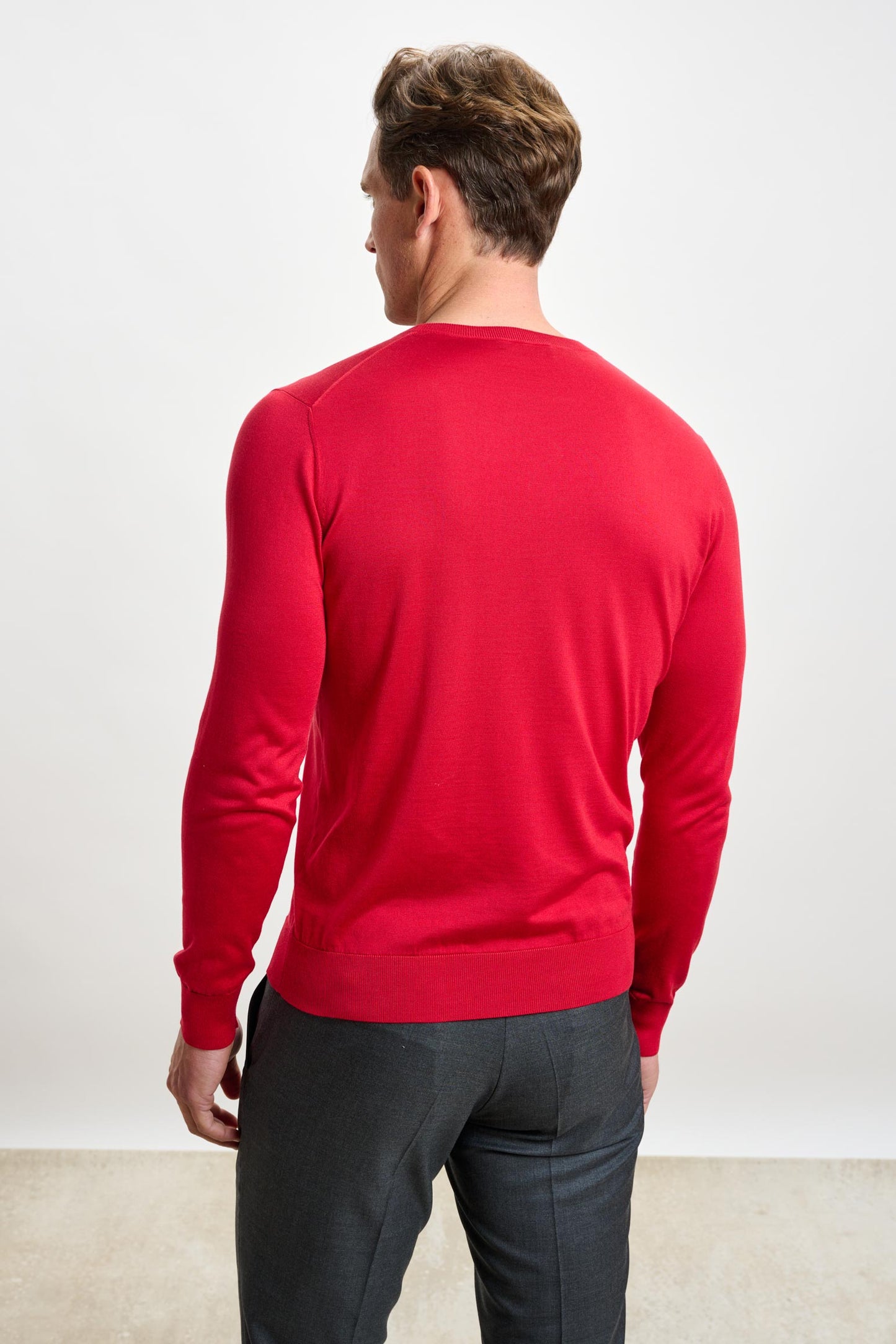 Crewe Silk Long Sleeve Sweater Carmine