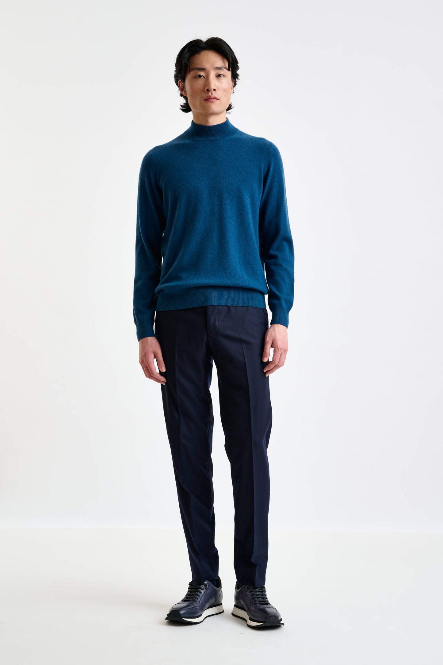 Pilot Blue Wool &amp; Cashmere Evanton Mockneck Knit