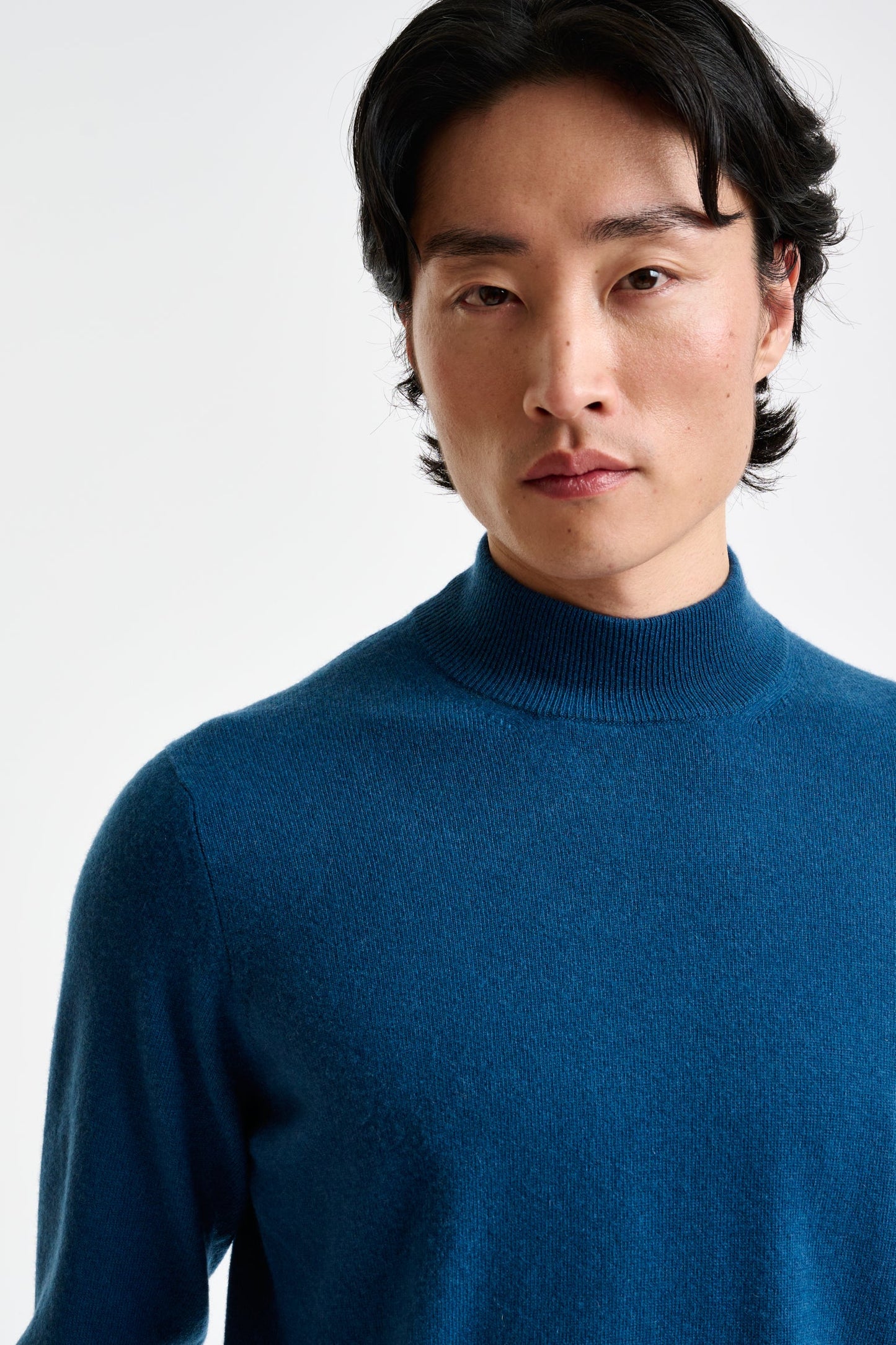 Pilot Blue Wool &amp; Cashmere Evanton Mockneck Knit