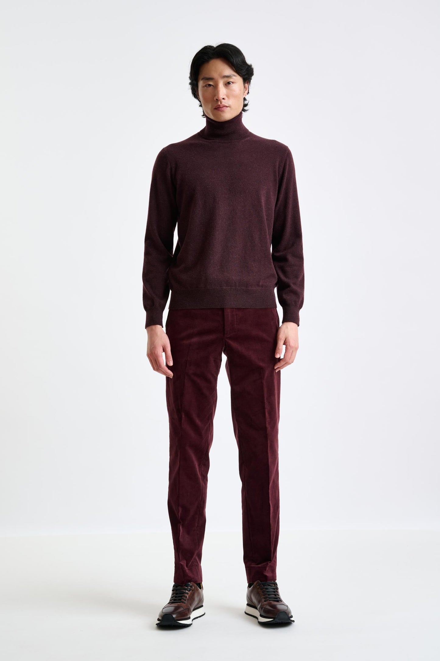 Dark Burgundy Cashmere Drumberg Rollneck Knit