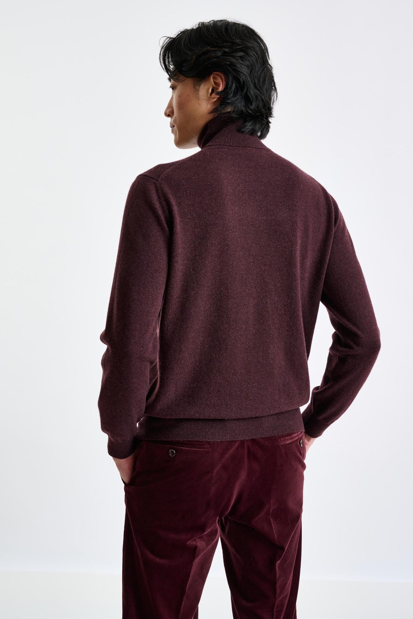 Dark Burgundy Cashmere Drumberg Rollneck Knit