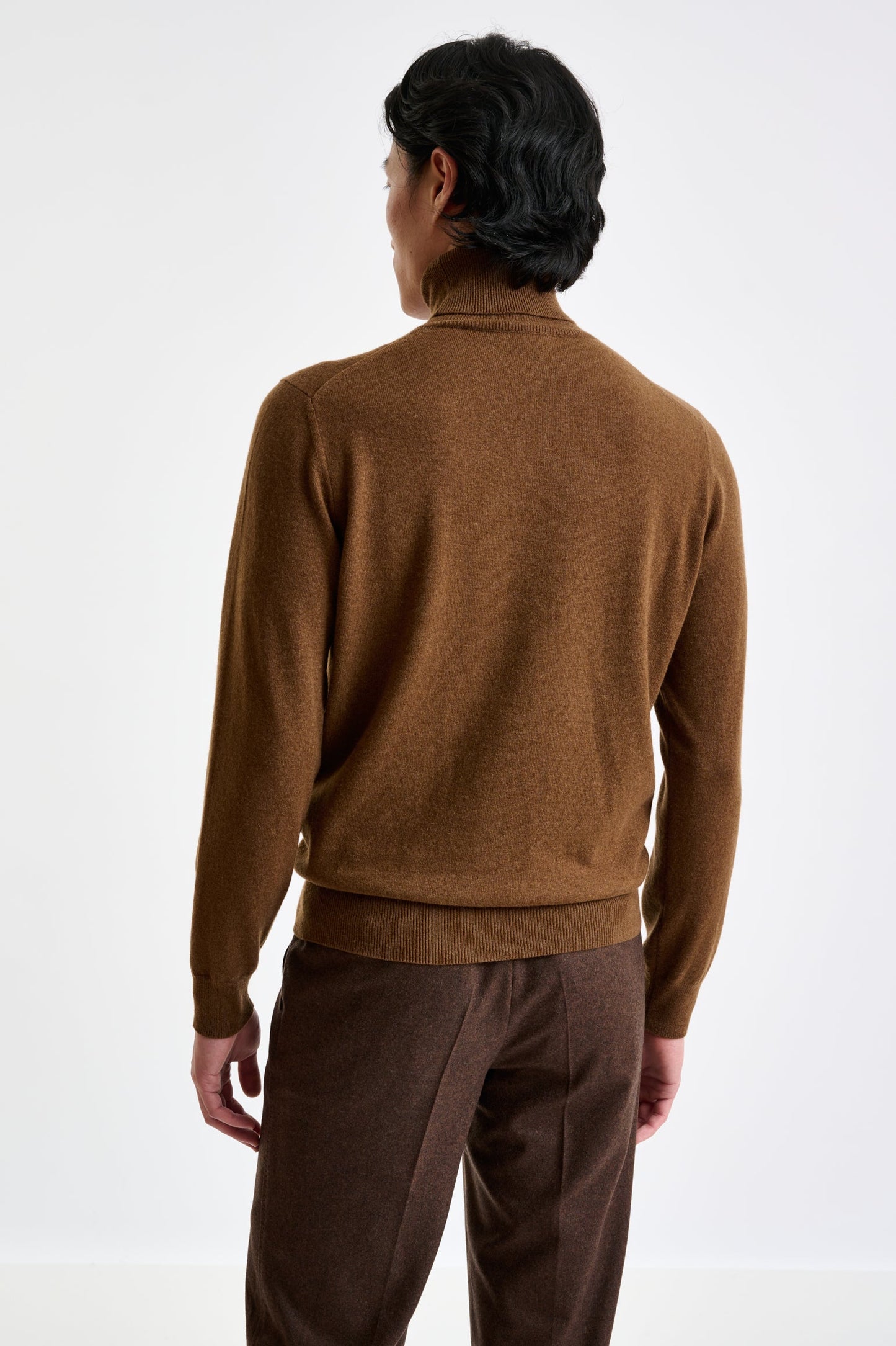 Tobacco 100% Cashmere Drumberg Rollneck Knit