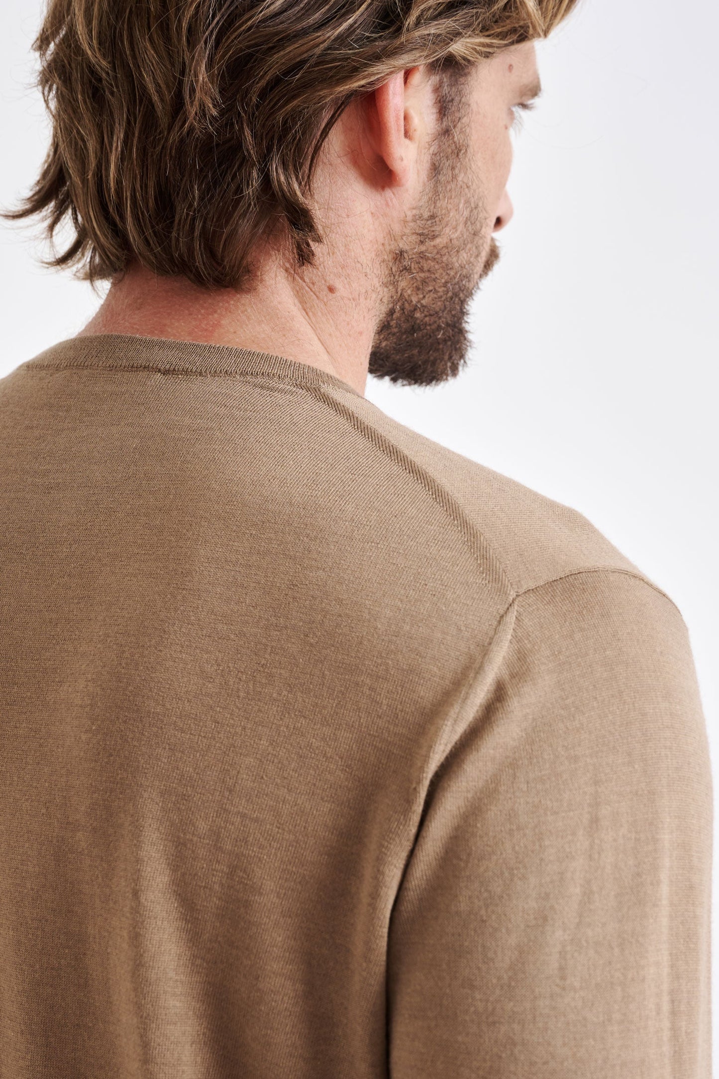 Camel Cashmere Merino Silk Blend Crewe Sweater