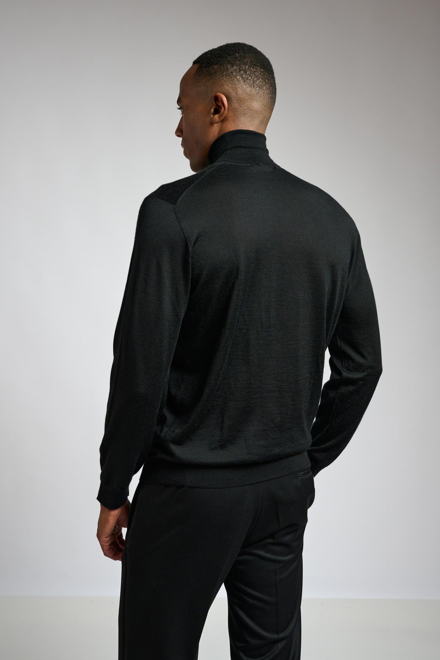 Black Cashmere & Silk Blend Telford Turtleneck Sweater