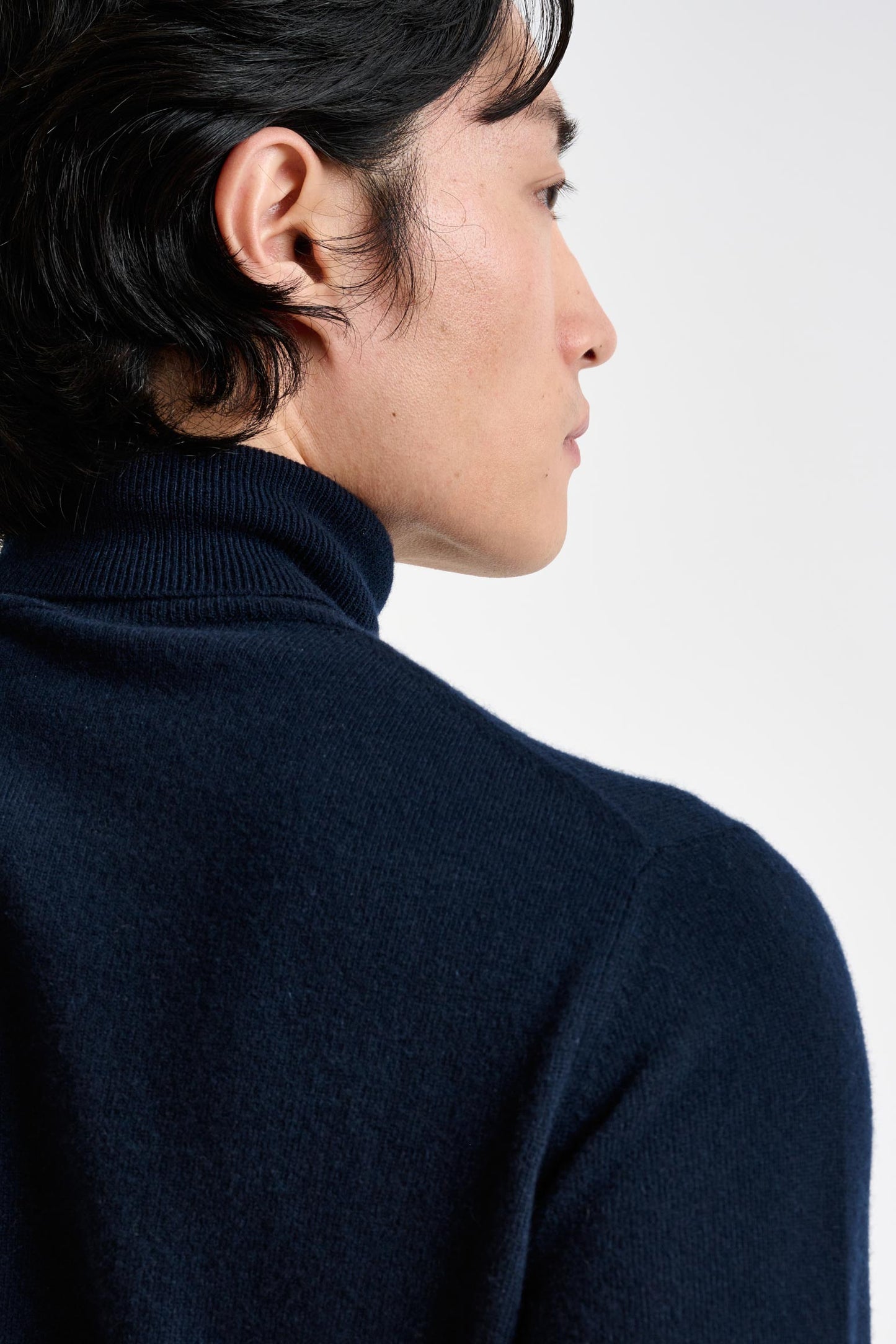 Navy Cashmere &amp; Silk Blend Telford Turtleneck Sweater