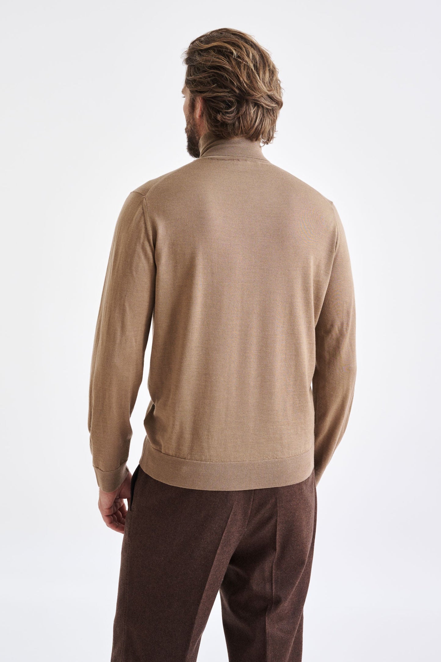 Camel Cashmere Merino Silk Blend Telford Turtleneck Sweater