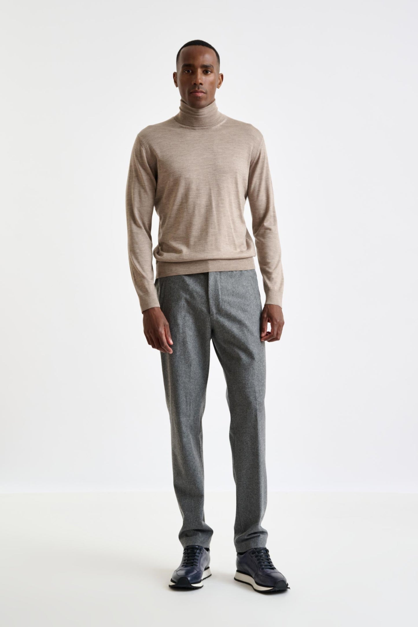 Dune Melange Cashmere Merino Silk Blend Telford Turtleneck Sweater