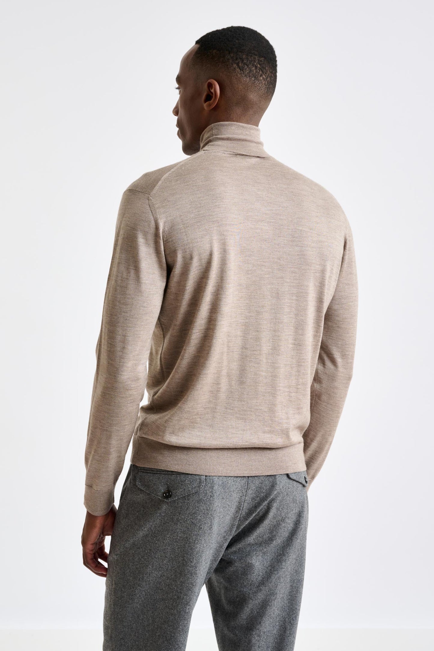 Dune Melange Cashmere Merino Silk Blend Telford Turtleneck Sweater