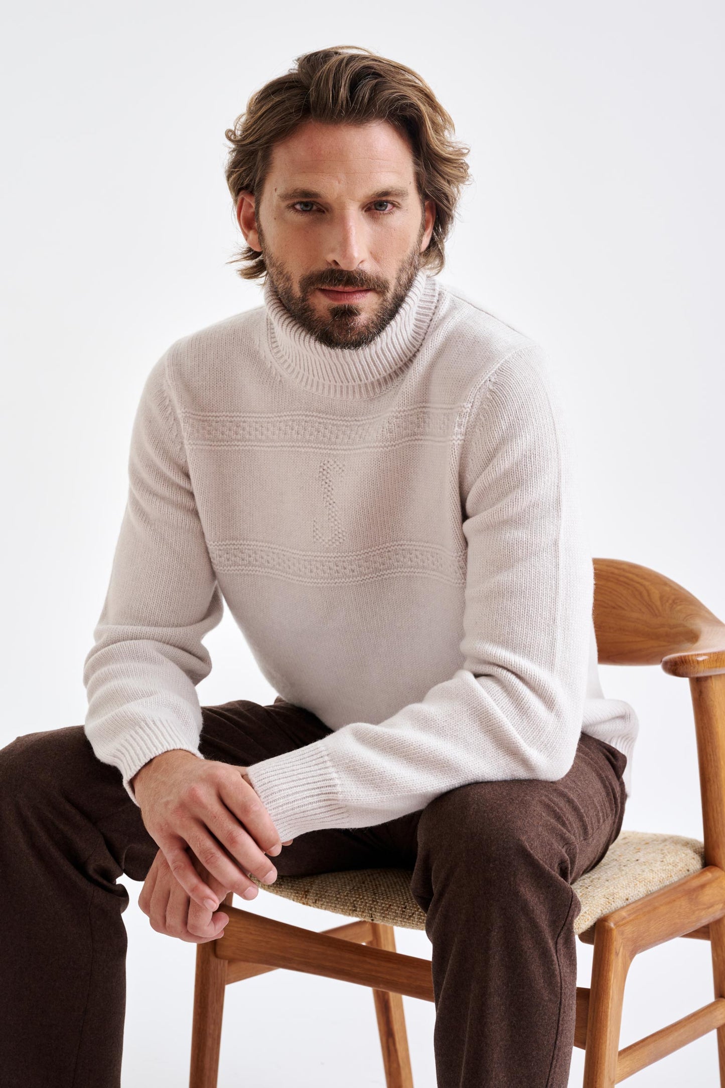 Wool & Cashmere Offwhite Glamis Knitwear