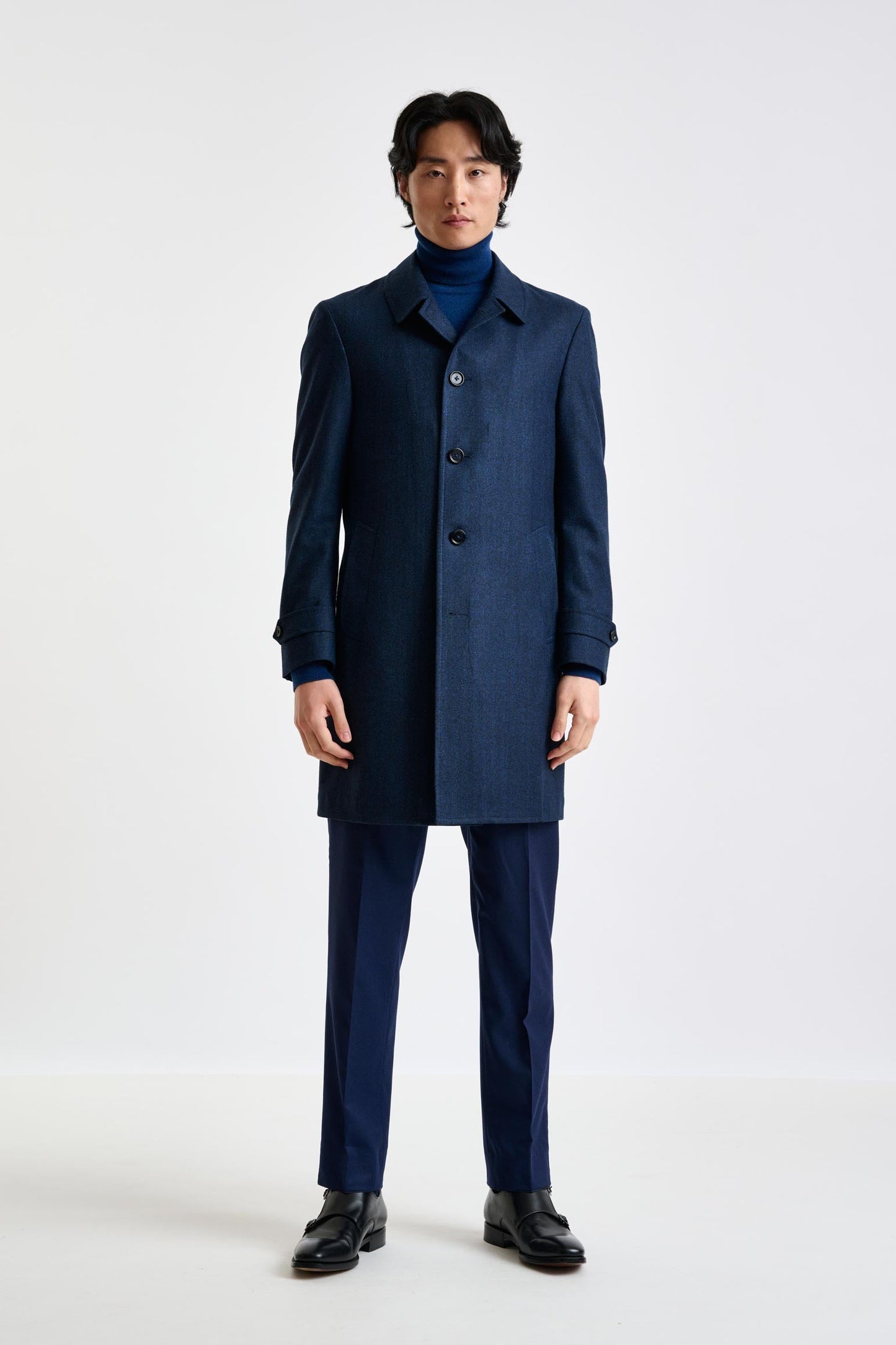 Dark Blue Wool Leeds Coat Zeus