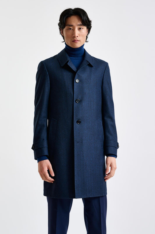 Dark Blue Wool Leeds Coat Zeus