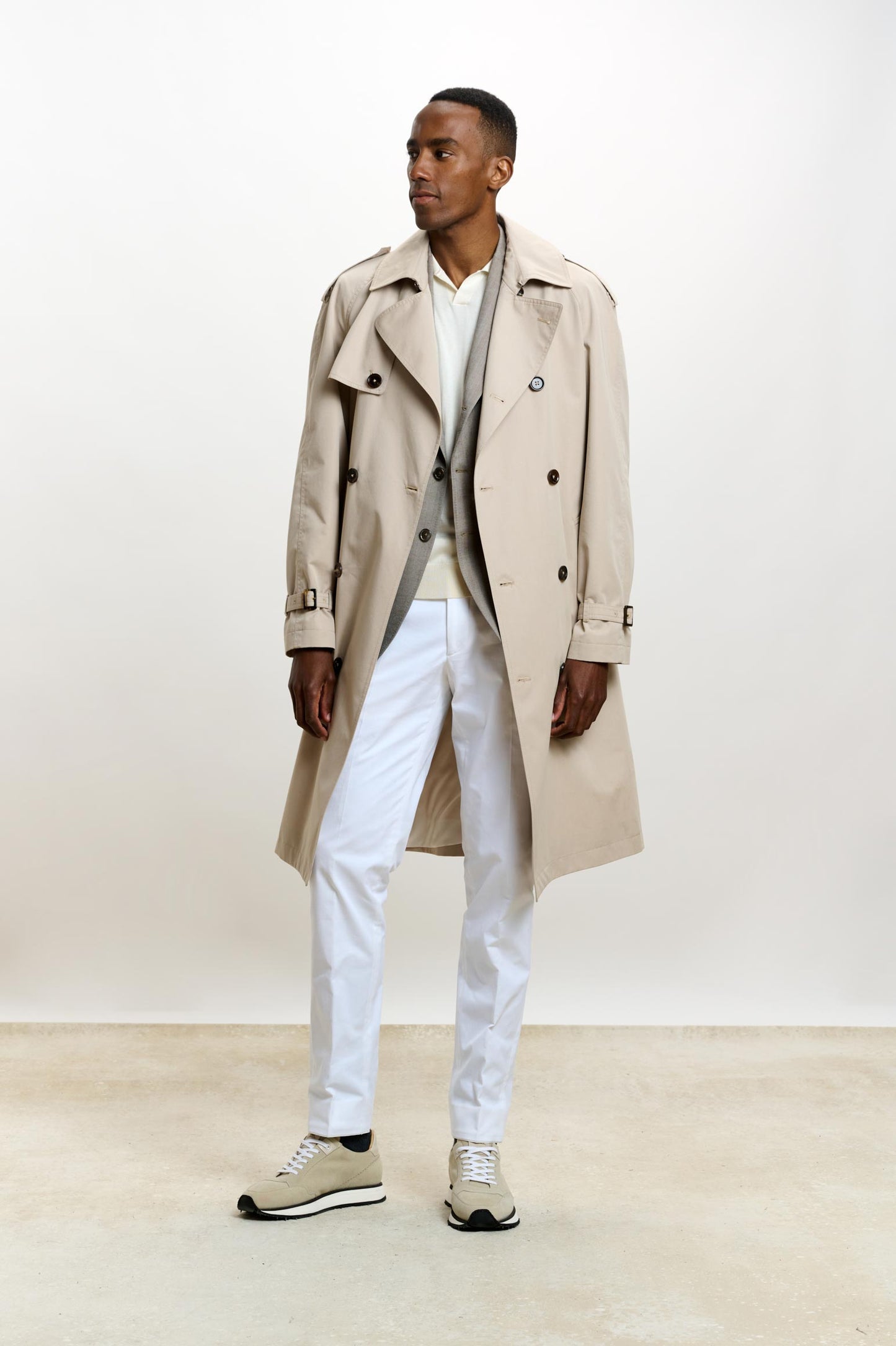 MARLOW COTTON TECH TRENCH COAT BEIGE