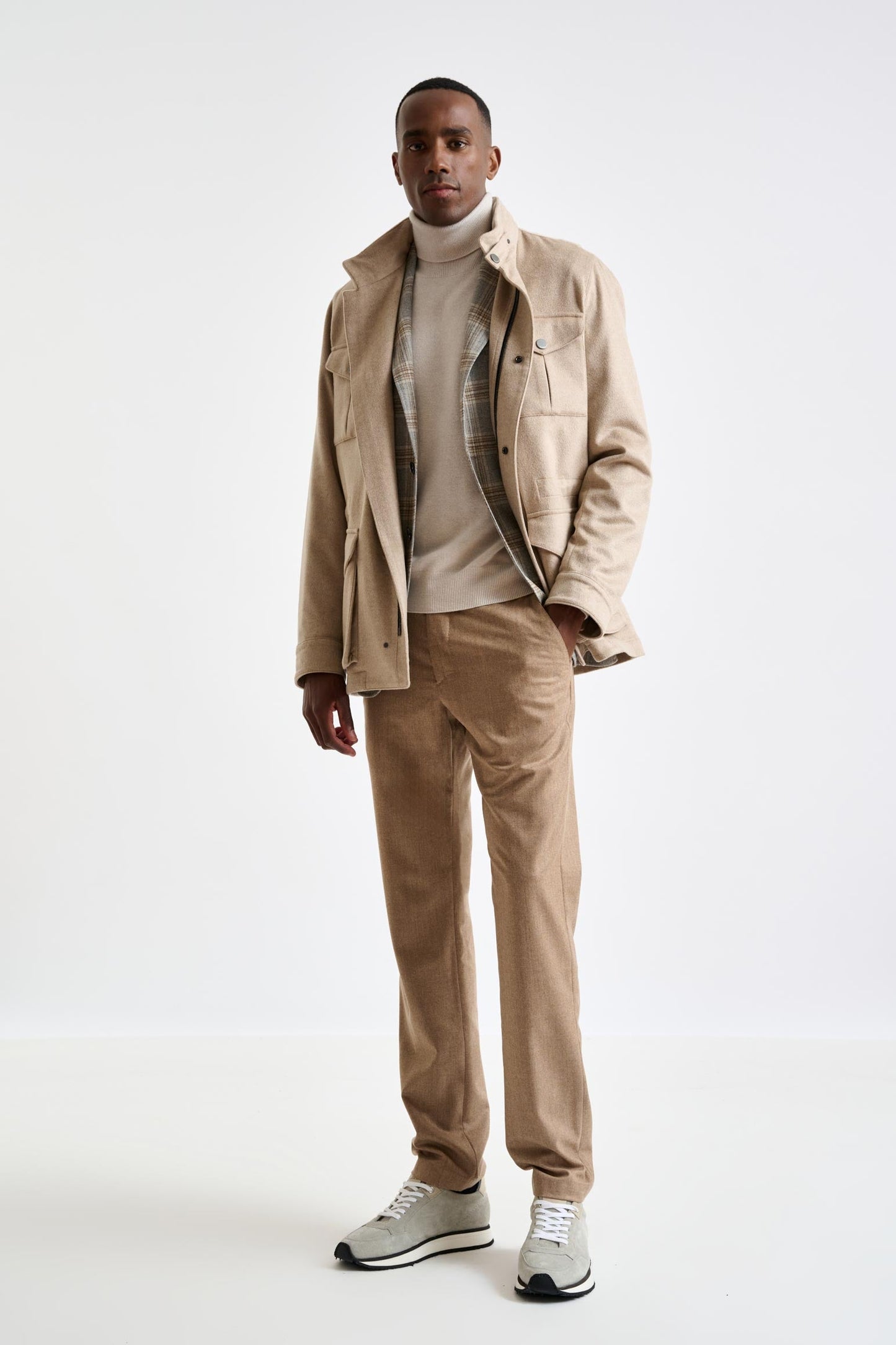 Beige Cashmere Dartmoor Field Jacket Zeus