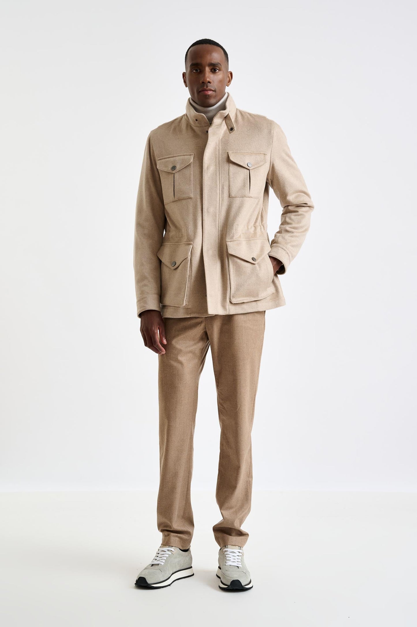 Beige Cashmere Dartmoor Field Jacket Zeus