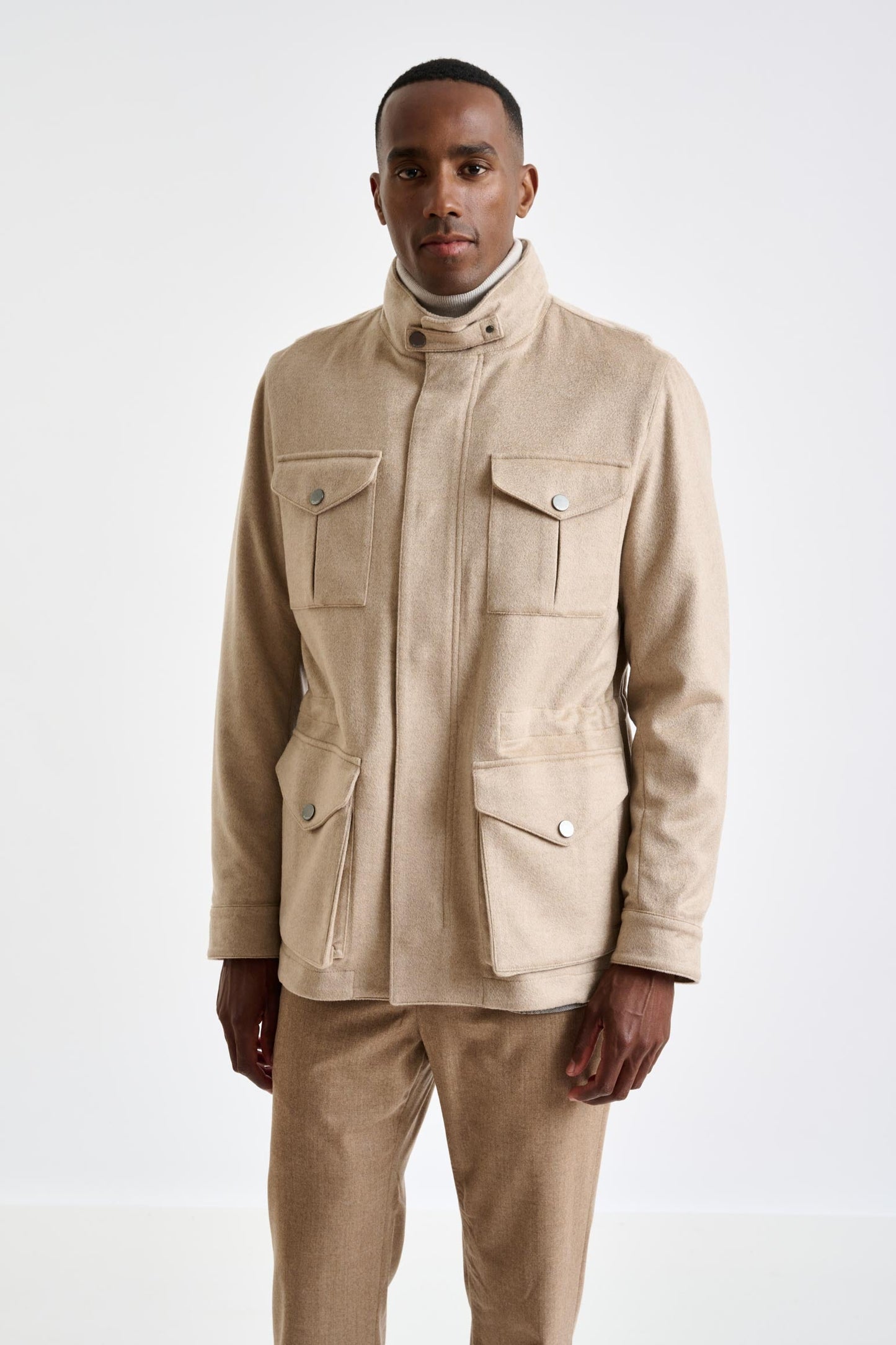 Beige Cashmere Dartmoor Field Jacket Zeus