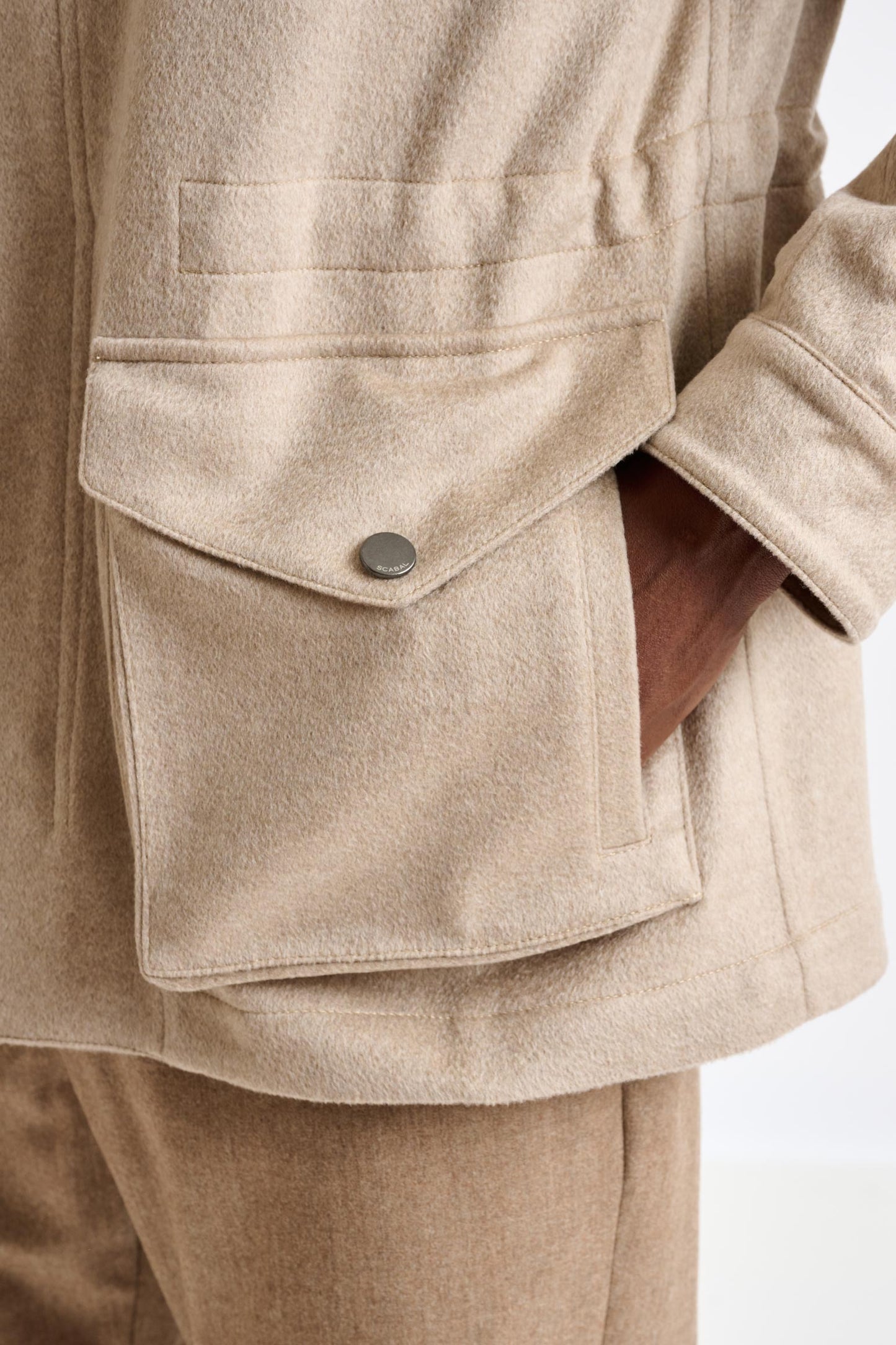 Beige Cashmere Dartmoor Field Jacket Zeus