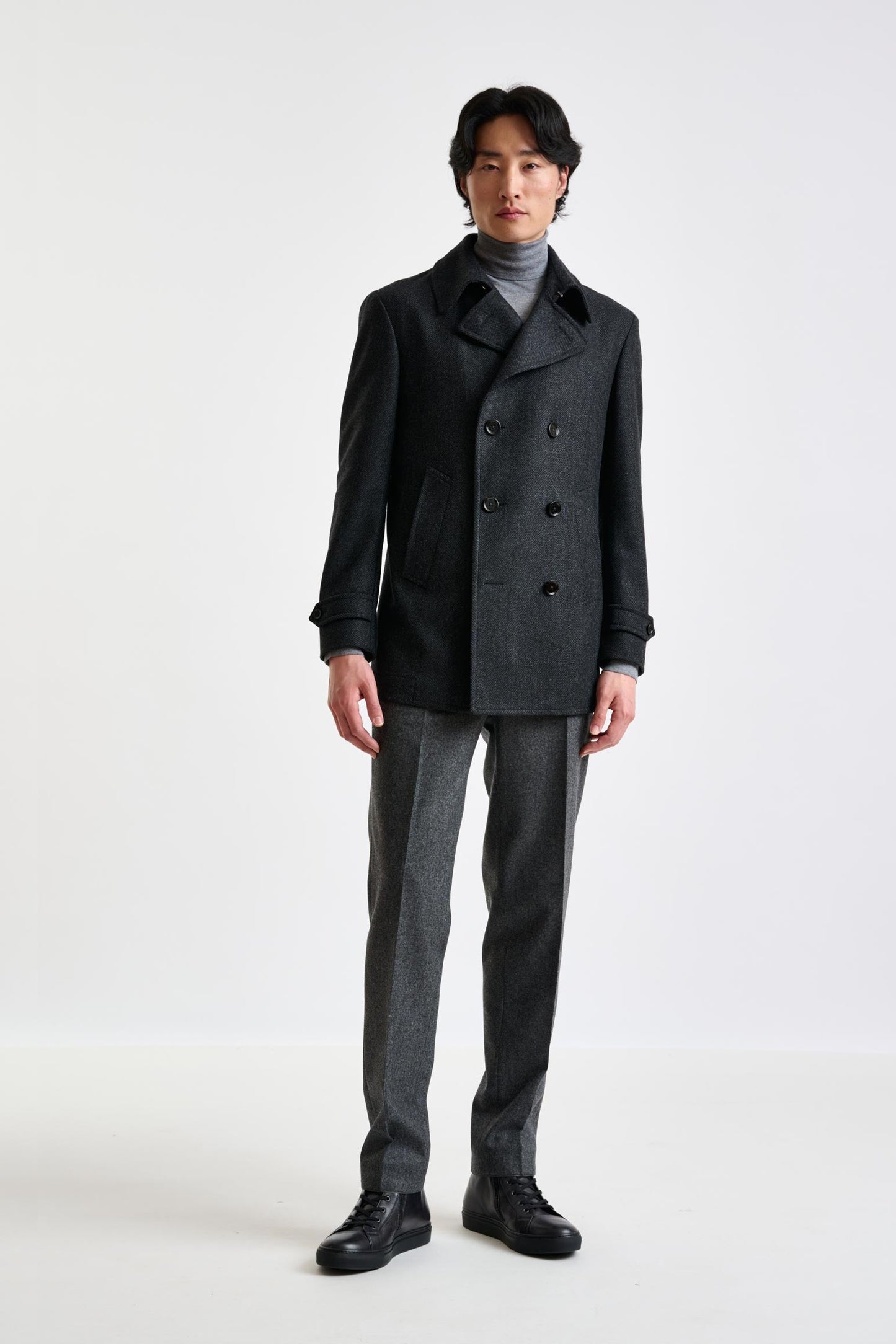 Dark Gray Wool Nelson Peacoat Zeus