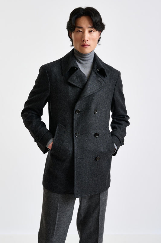 Dark Gray Wool Nelson Peacoat Zeus