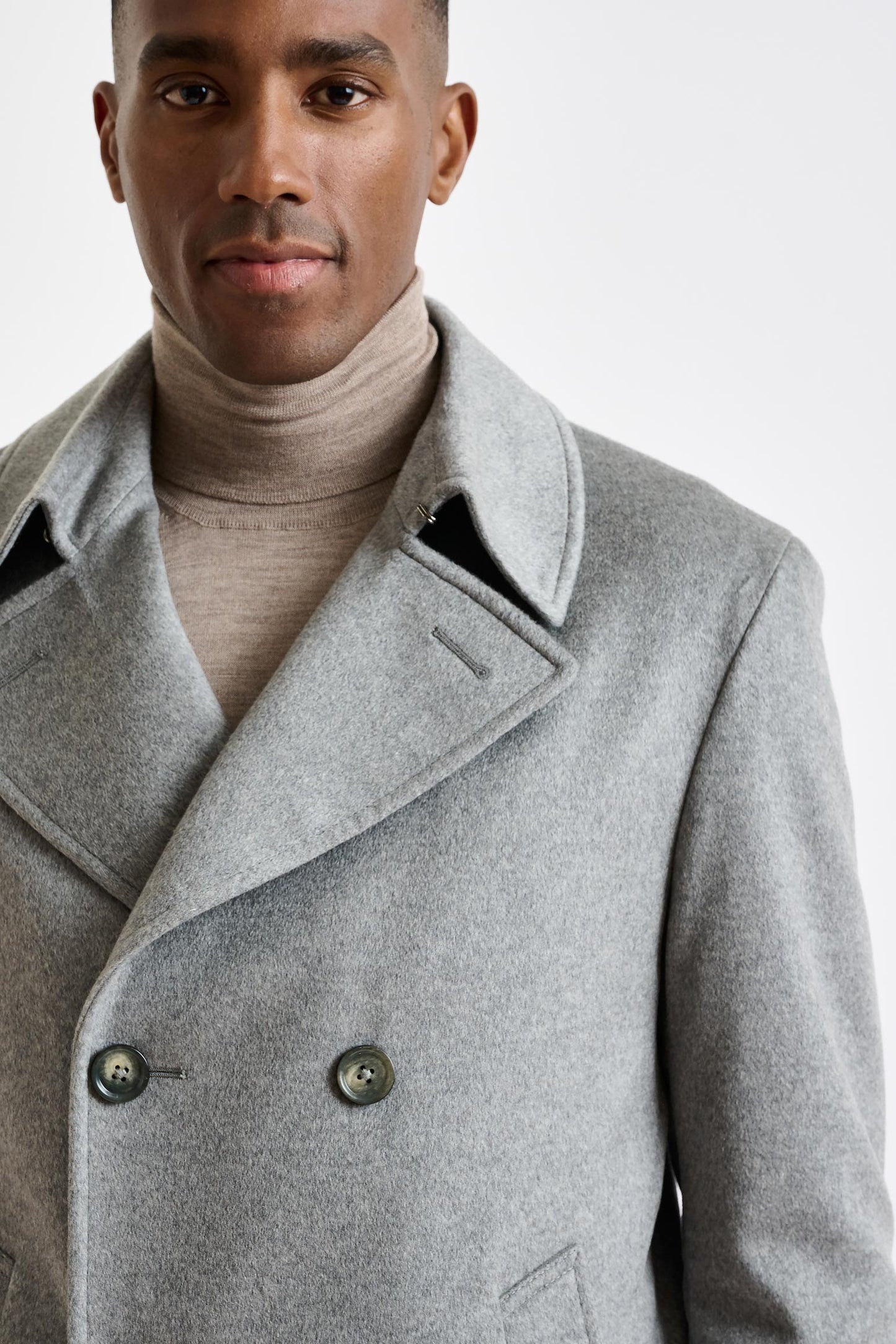 Gray 100% Cashmere Nelson Peacoat Zeus