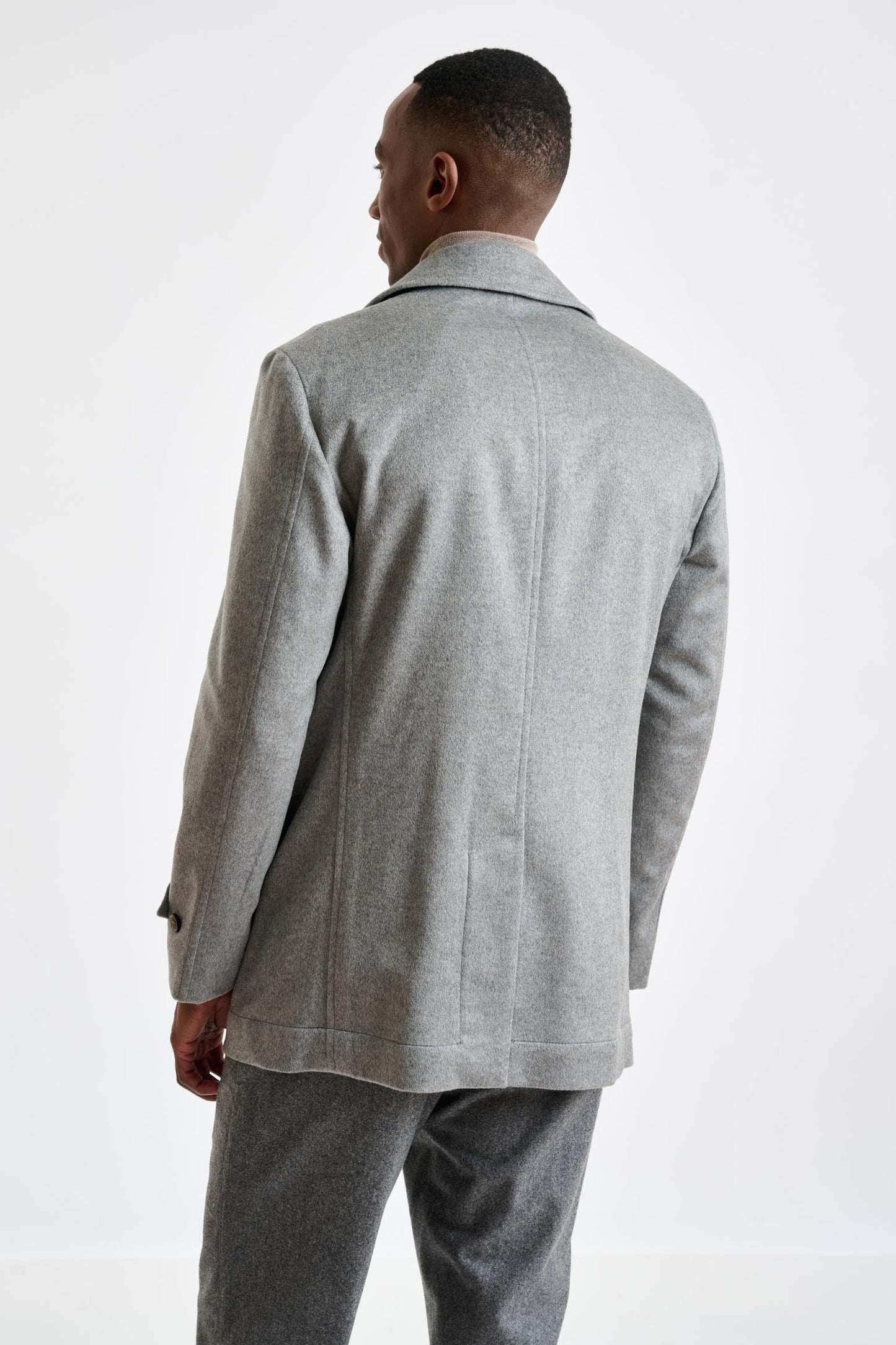 Gray 100% Cashmere Nelson Peacoat Zeus