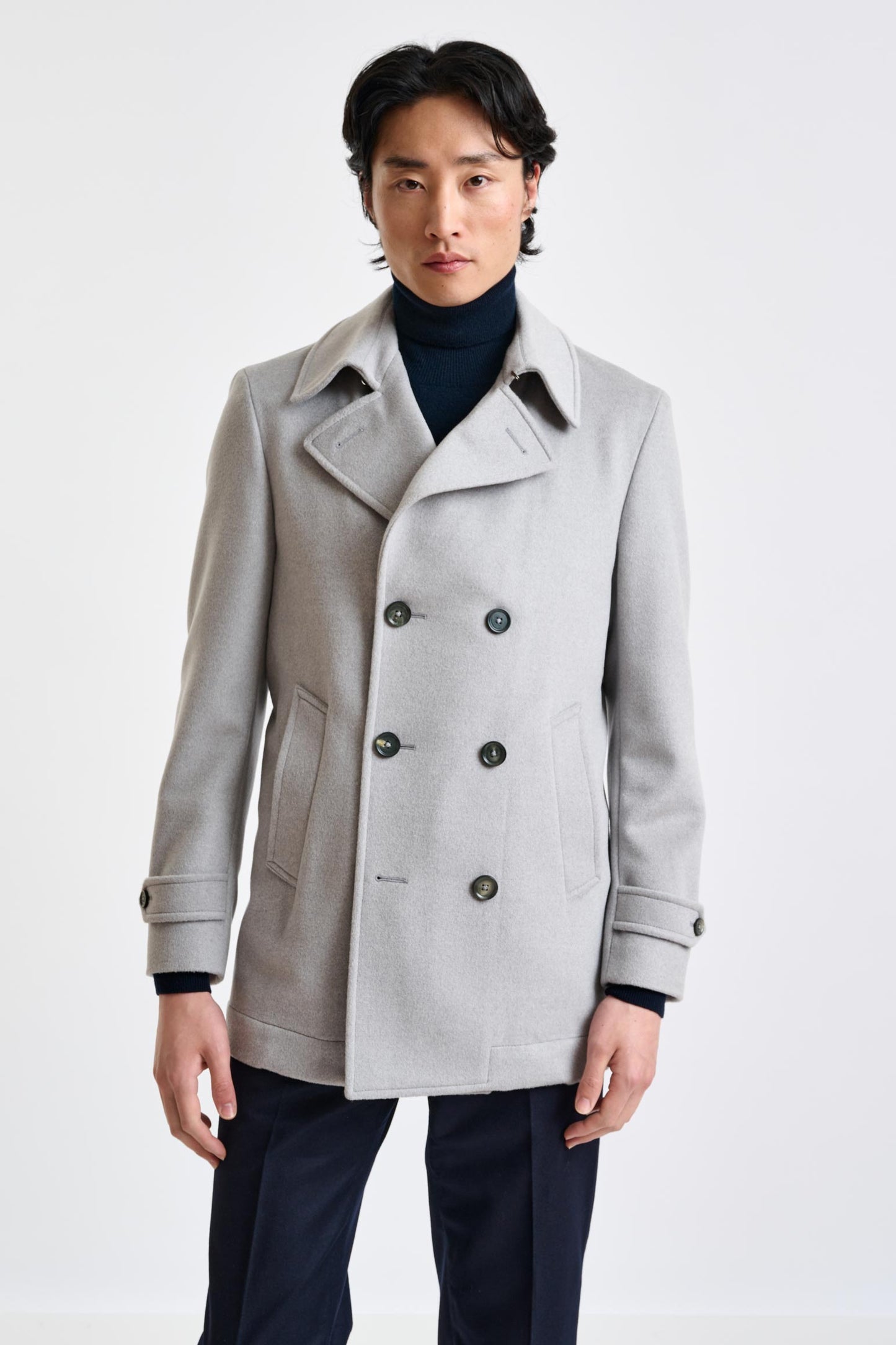 Light Gray Wool Nelson Peacoat Zeus