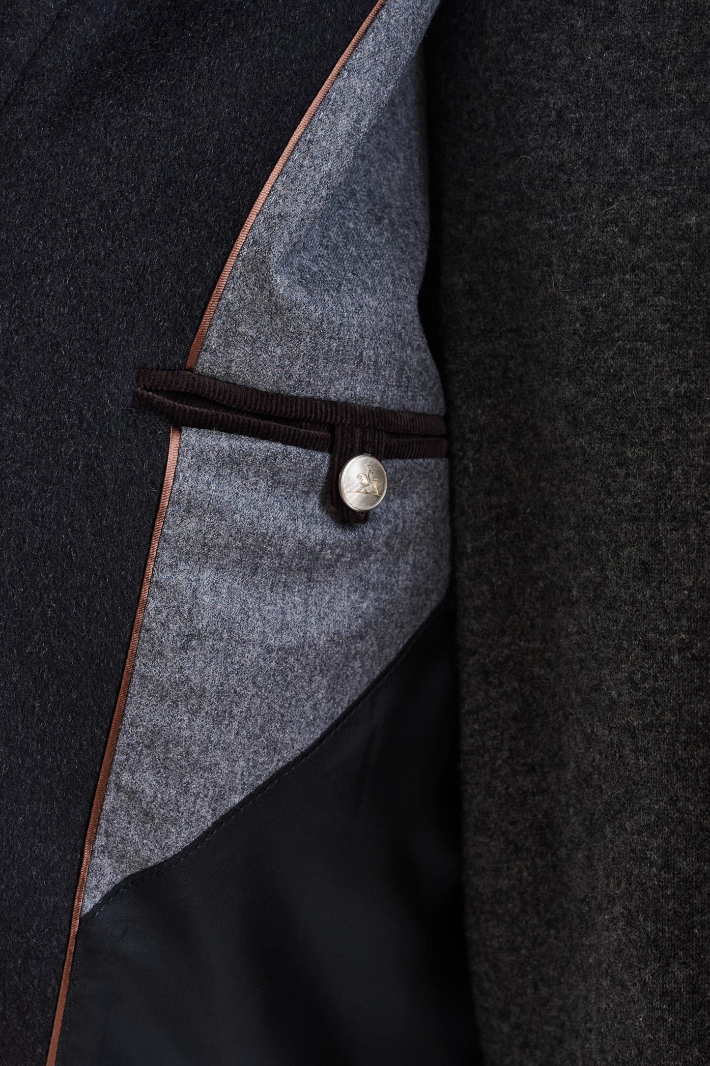 Dark Gray Wool Warwick Zeus Bomber Jacket