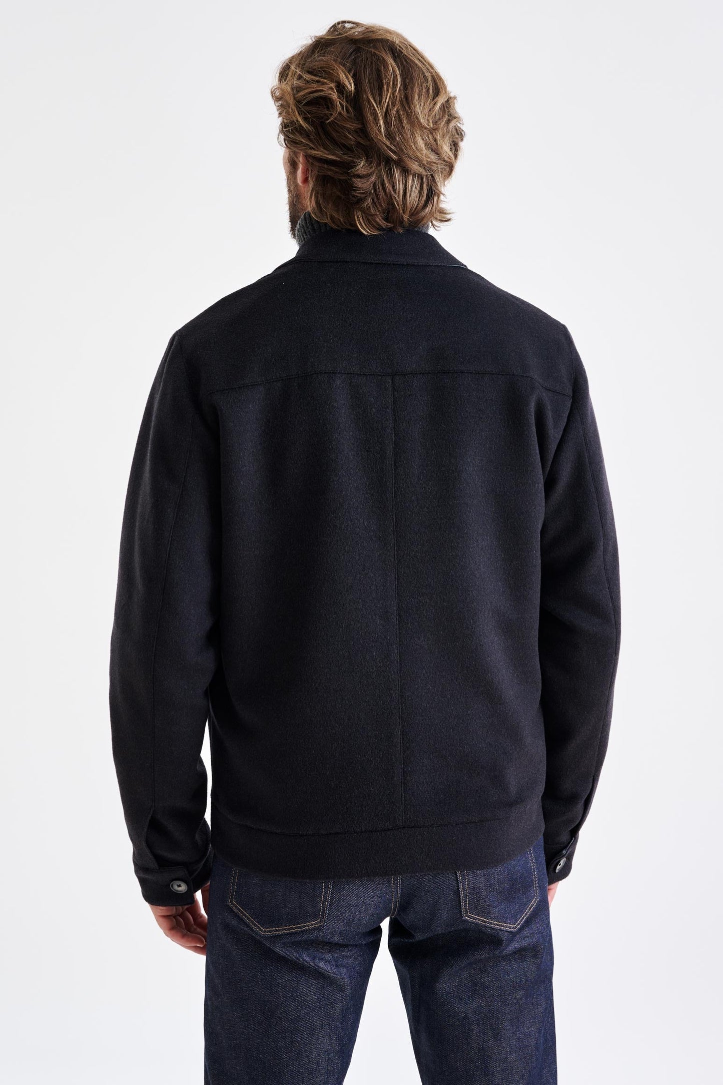 Dark Gray Wool Warwick Zeus Bomber Jacket