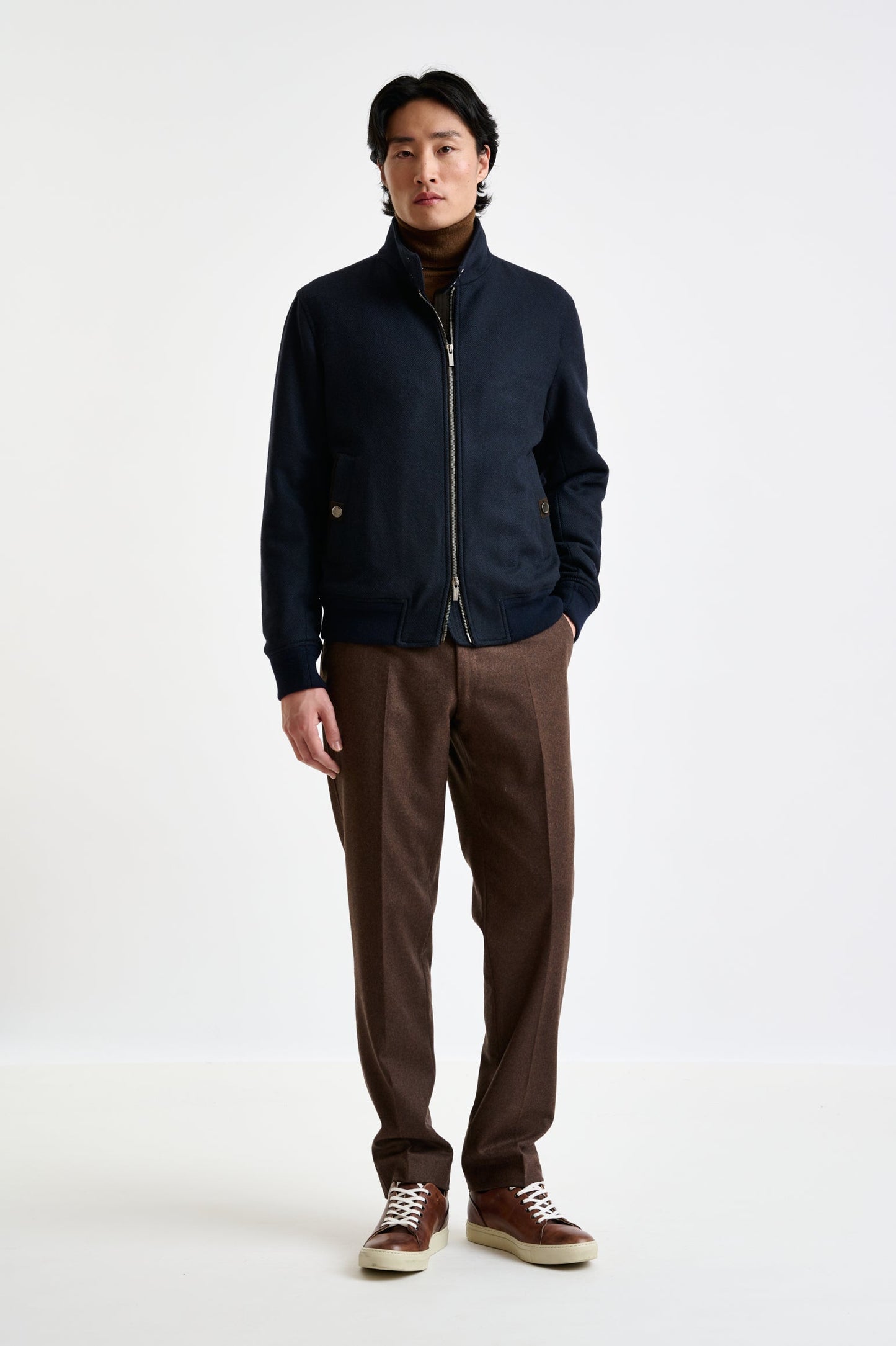 Navy Wool Warwick Bomber Jacket Zeus