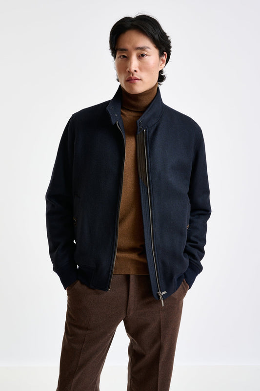 Navy Wool Warwick Bomber Jacket Zeus