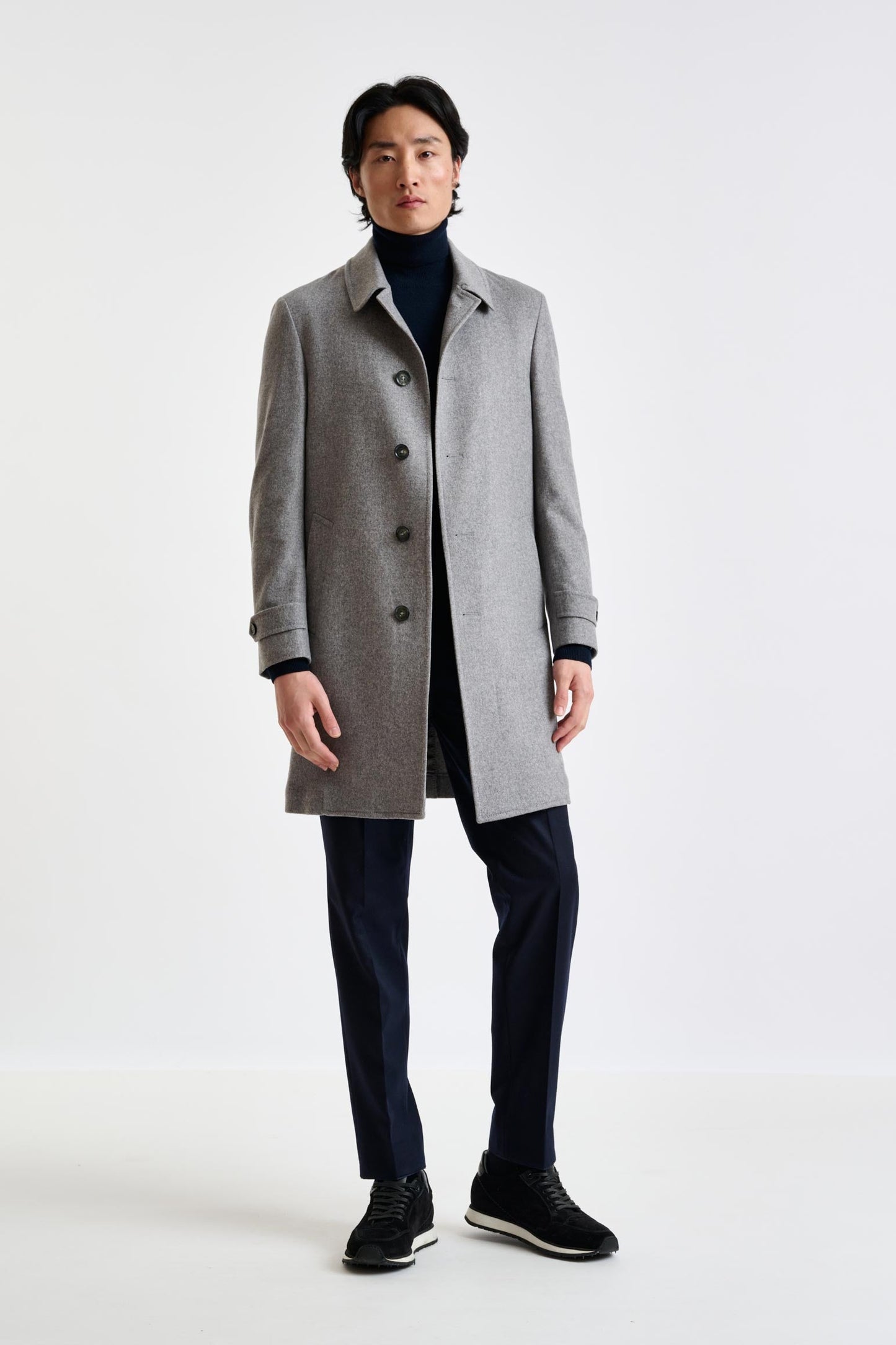 Light Gray 100% Cashmere Leeds Coat Zeus