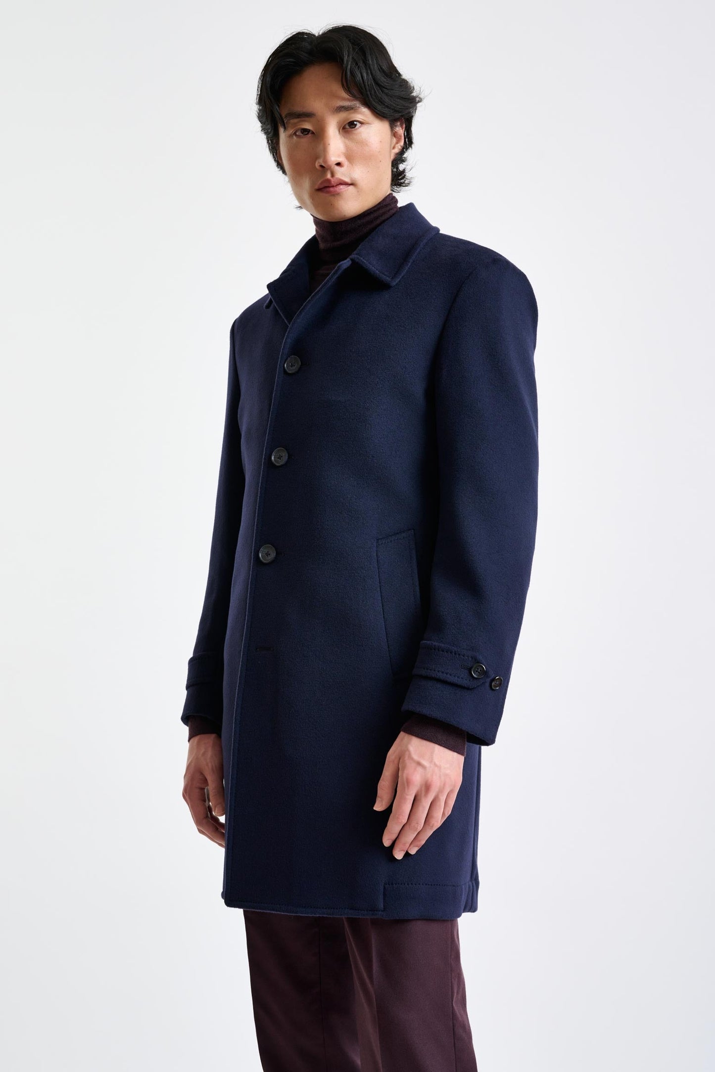 Navy Wool Leeds Coat Zeus