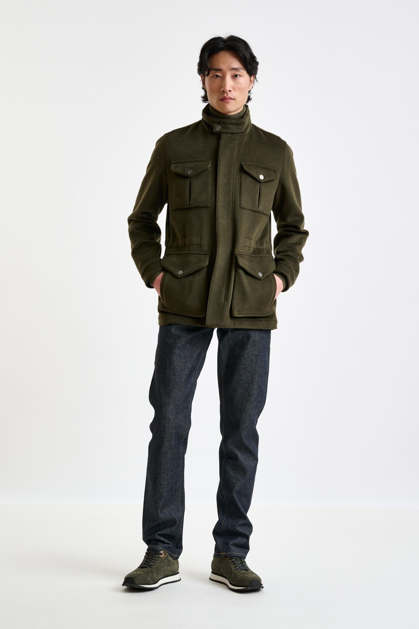 Green Wool Dartmoor Field Jacket Zeus