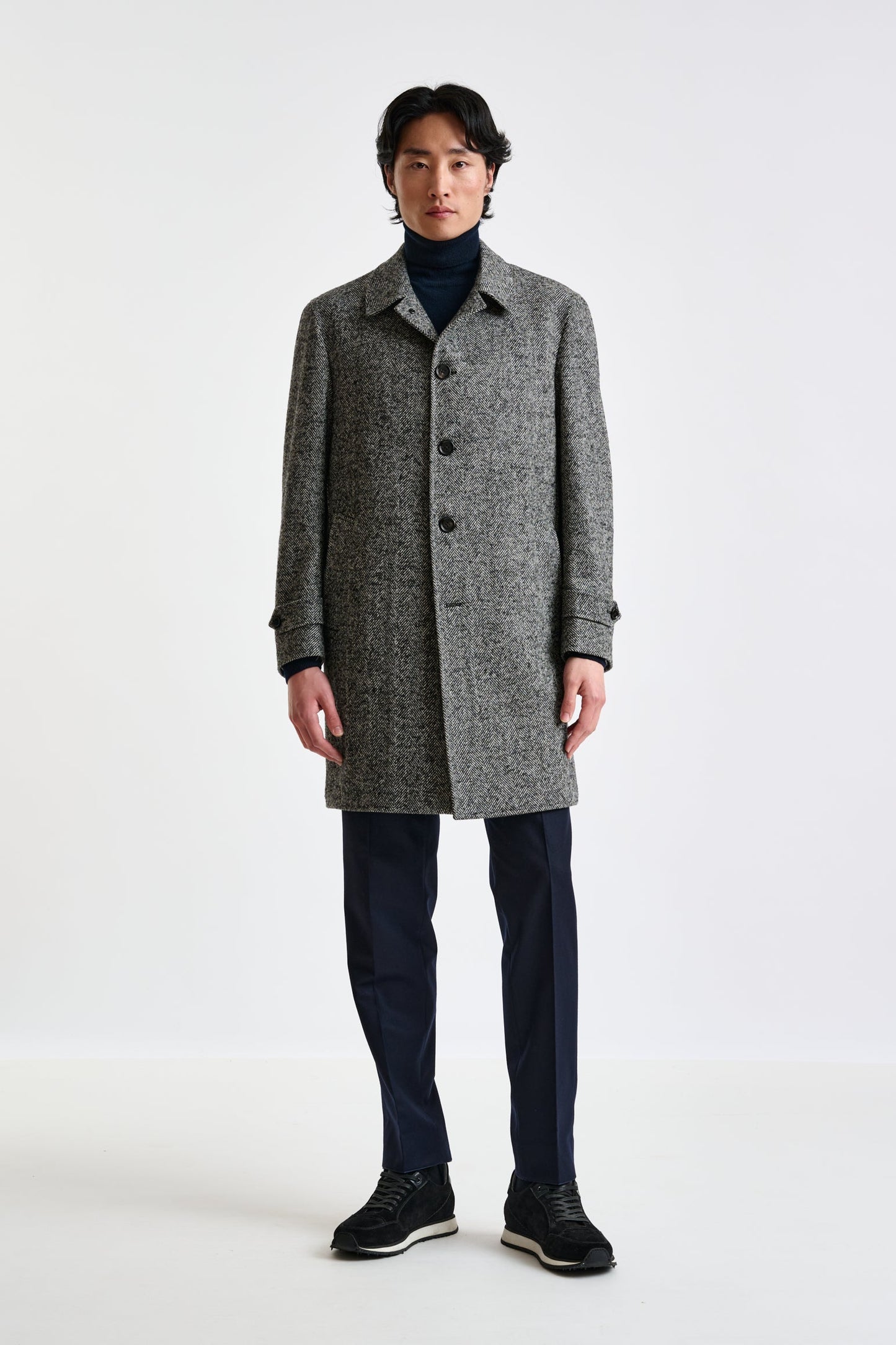 Grey Melange Wool Leeds Coat