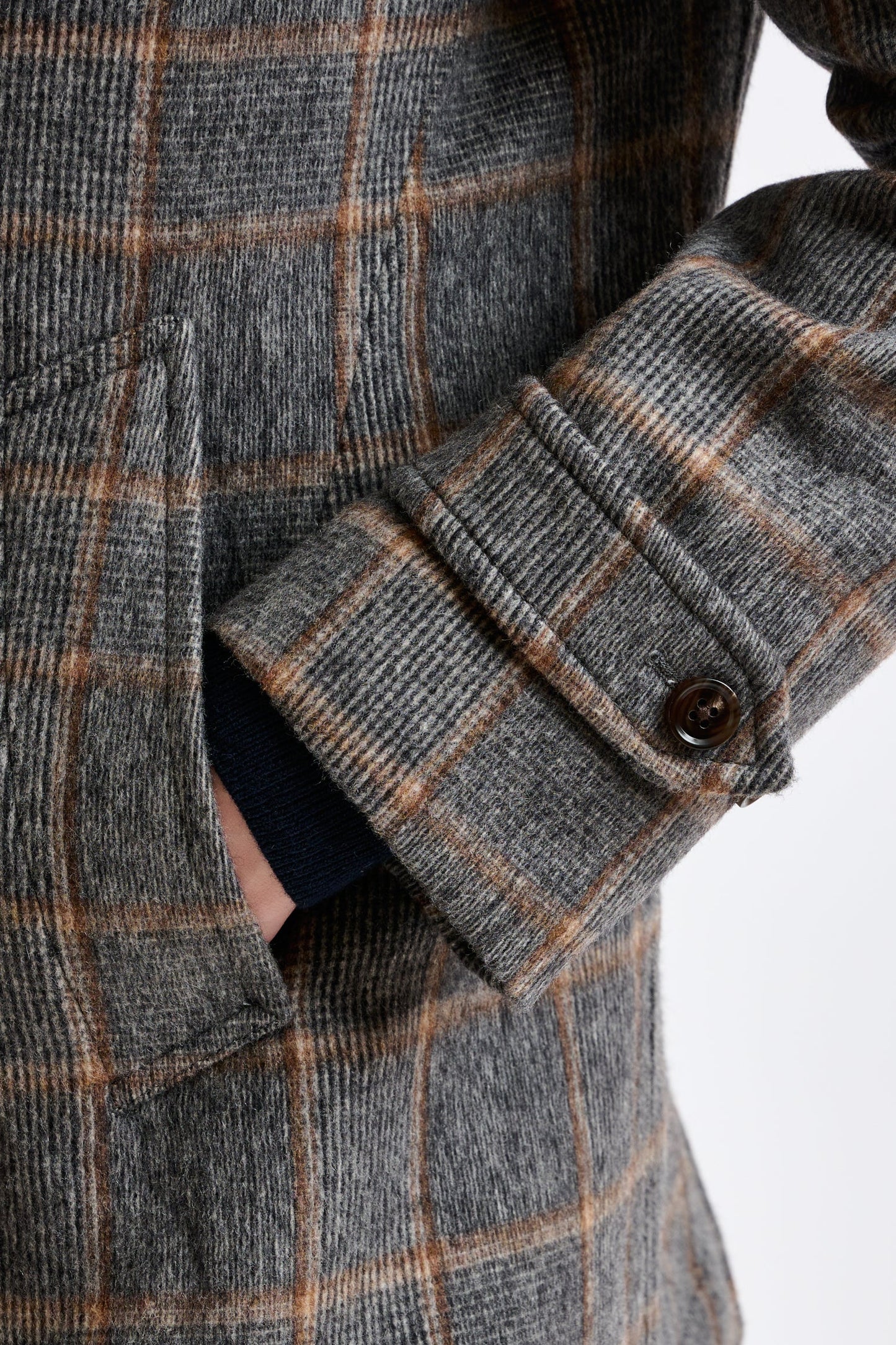 Check Gray Wool Nelson Peacoat