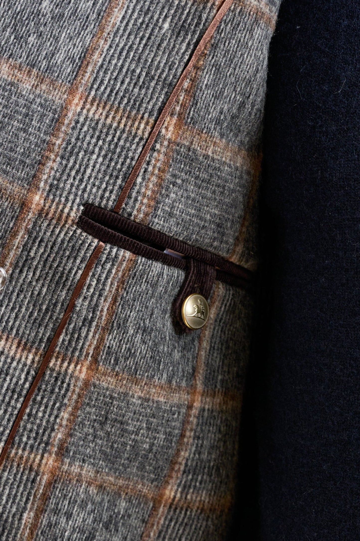 Check Gray Wool Nelson Peacoat