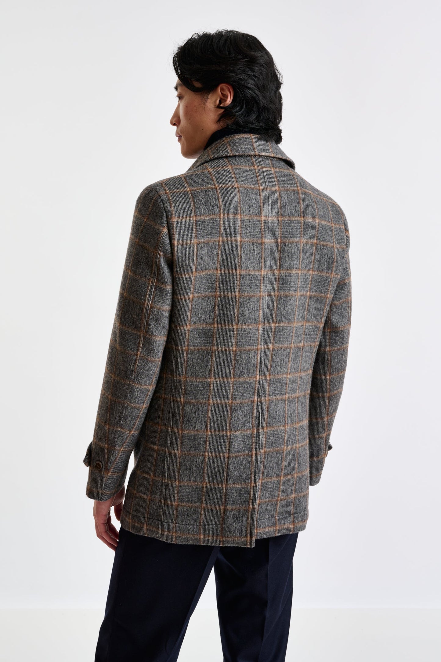 Check Gray Wool Nelson Peacoat