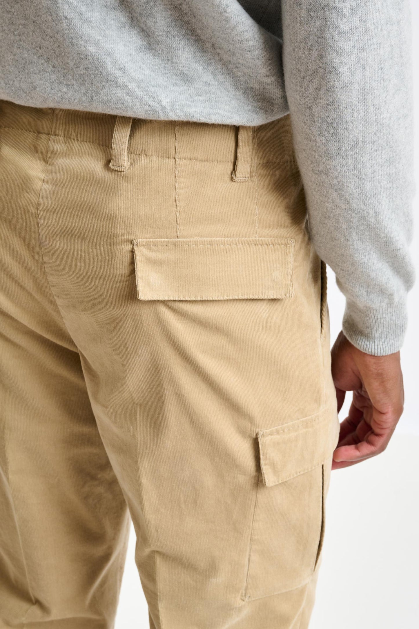 Light Brown Cotton Helston Cargo Trouser Corduroy