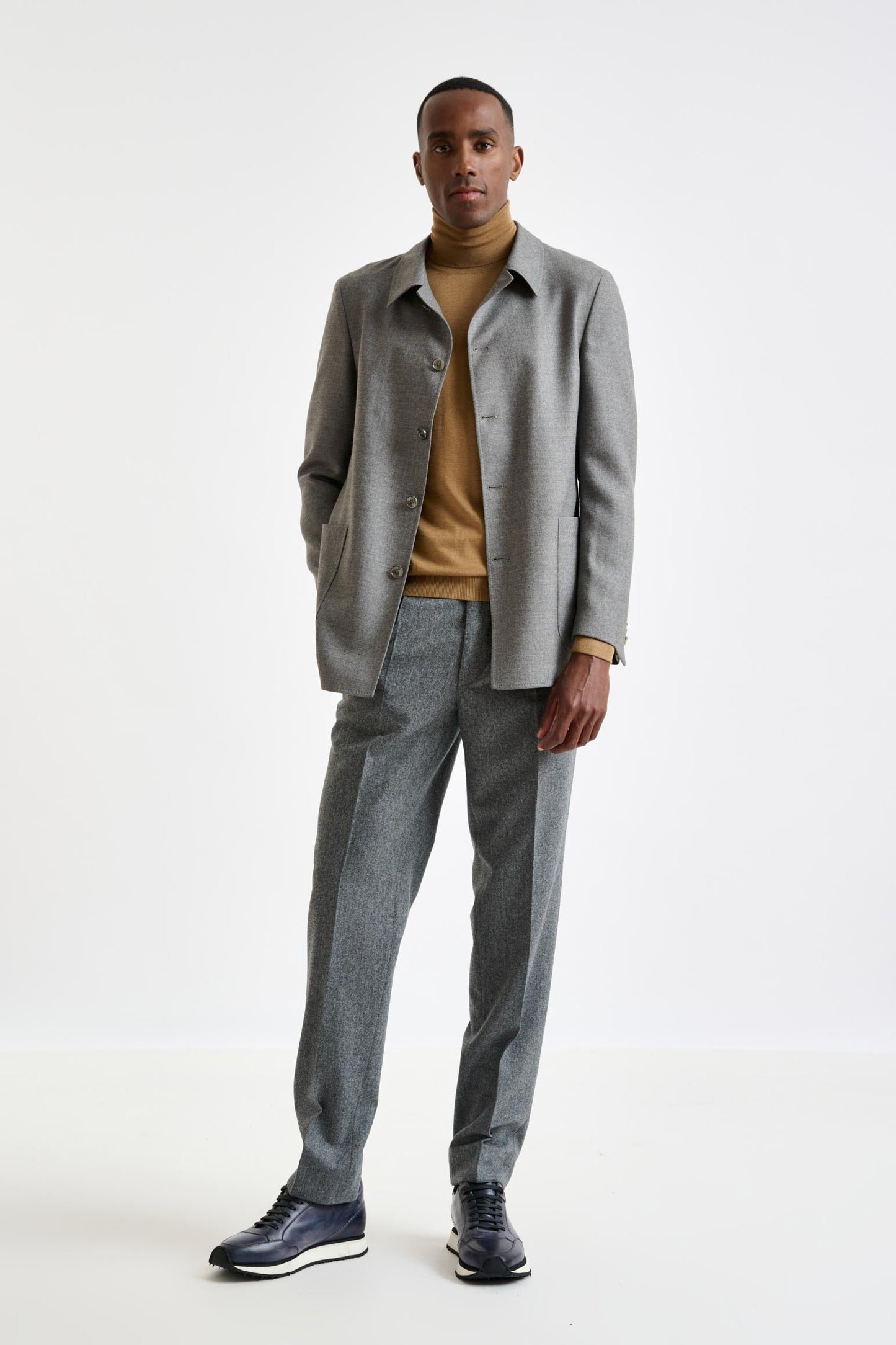 Mid Grey Wool Chelsea Shirt Jacket Harmony