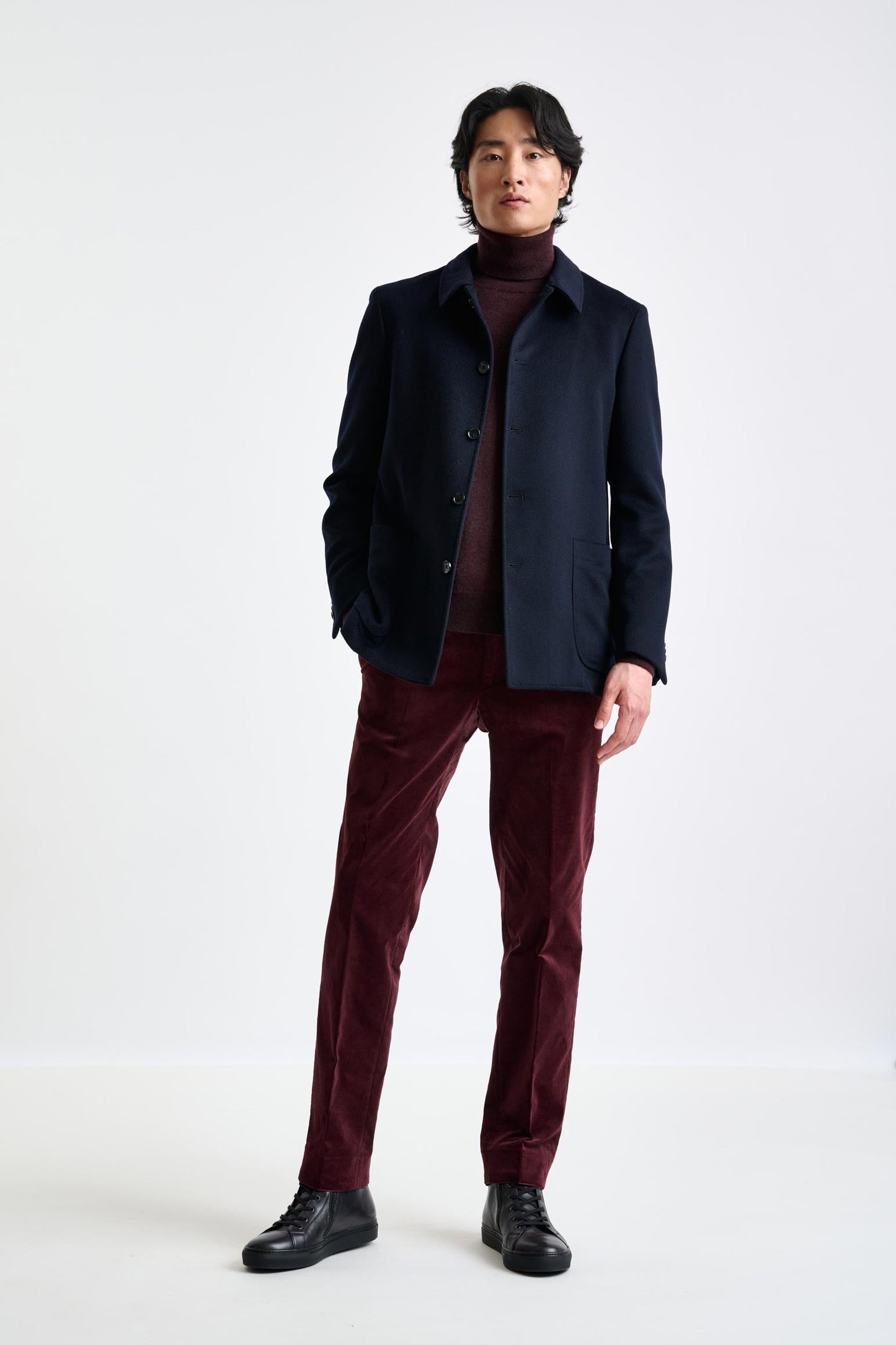 Navy Wool Chelsea Shirt Jacket Zeus