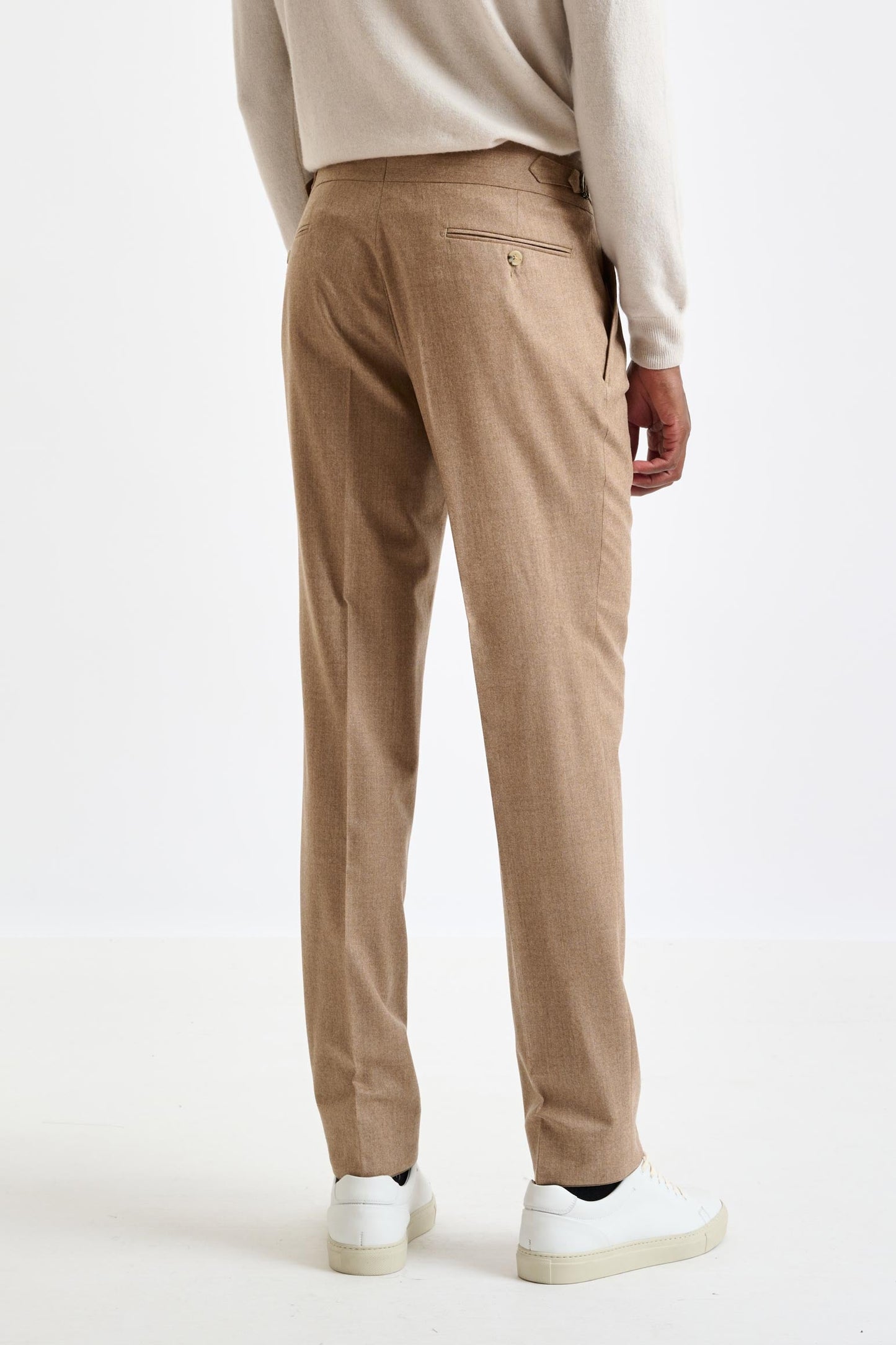 Camel Super Wool Farley Trouser Flannel Saxony