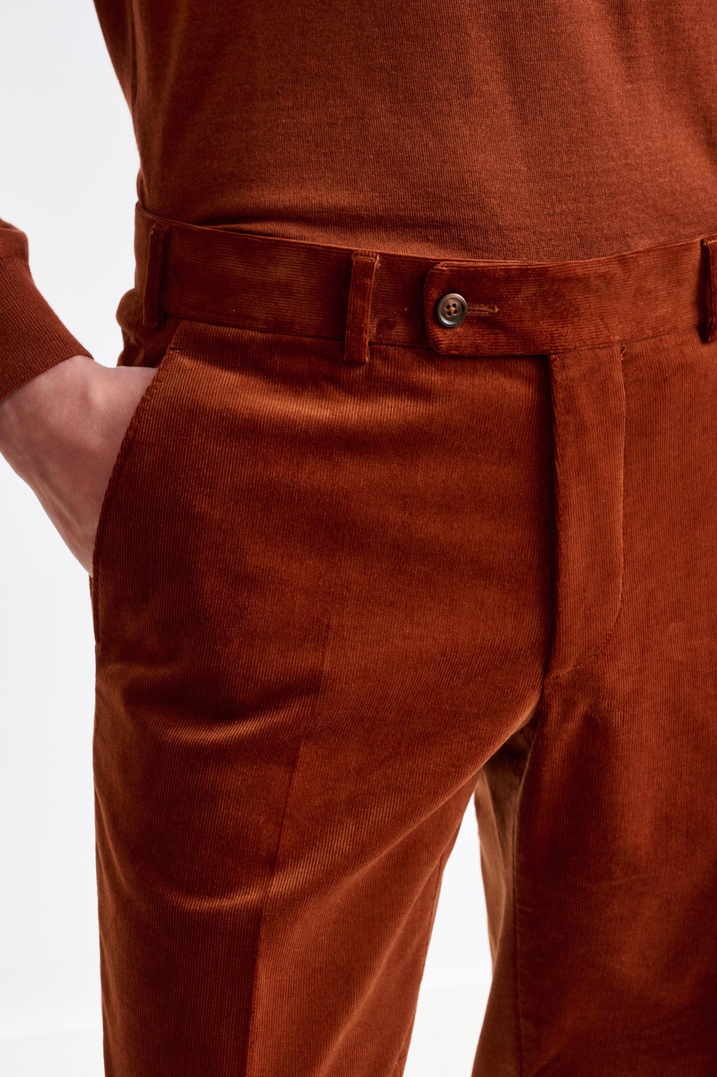 Brown Cotton Gibbet Trouser Corduroy