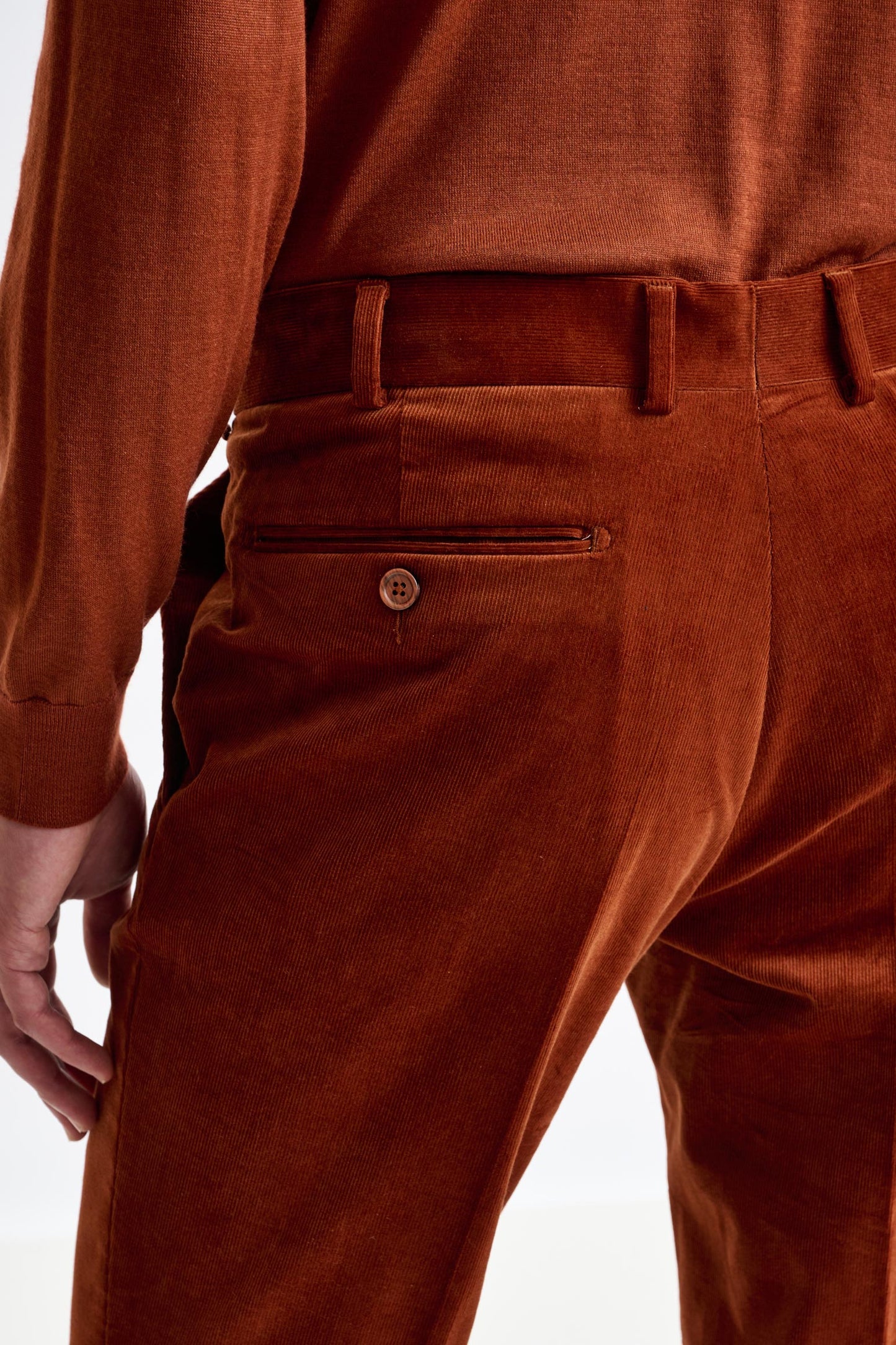 Brown Cotton Gibbet Trouser Corduroy