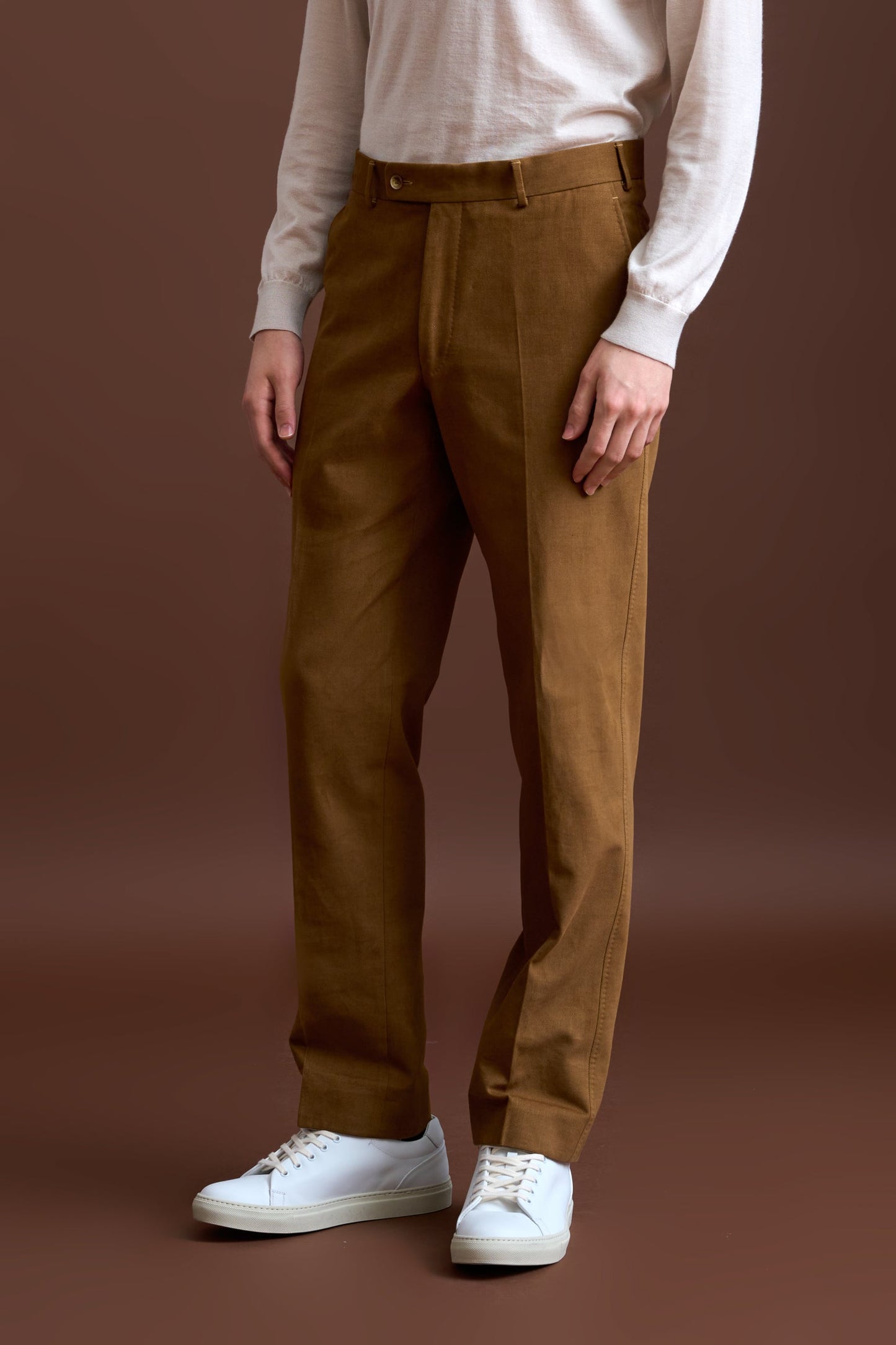 Brown Cotton & Cashmere Farley Trouser