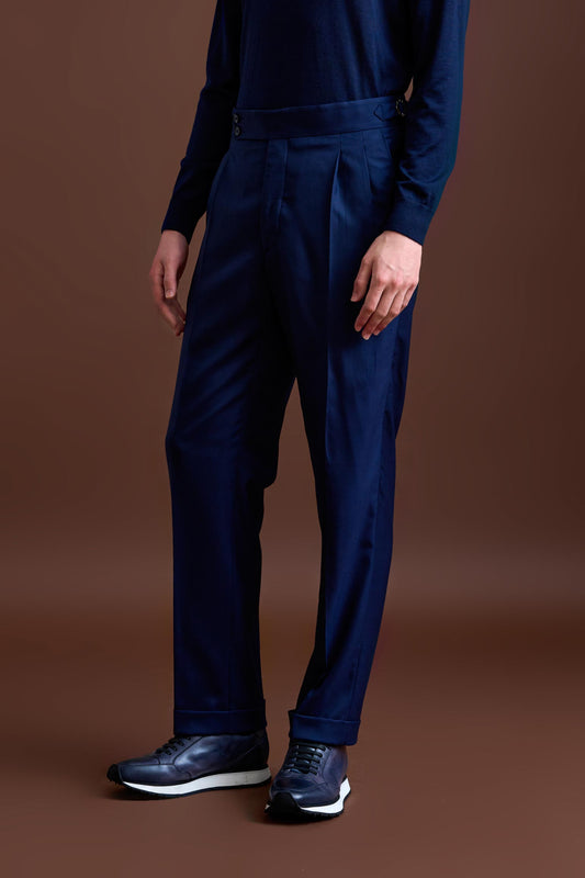 Blue Cashmere Gibbet Trouser Golden Gate