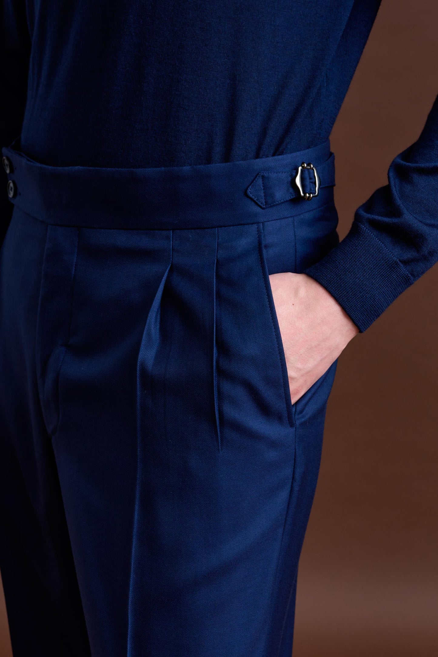 Blue Cashmere Gibbet Trouser Golden Gate