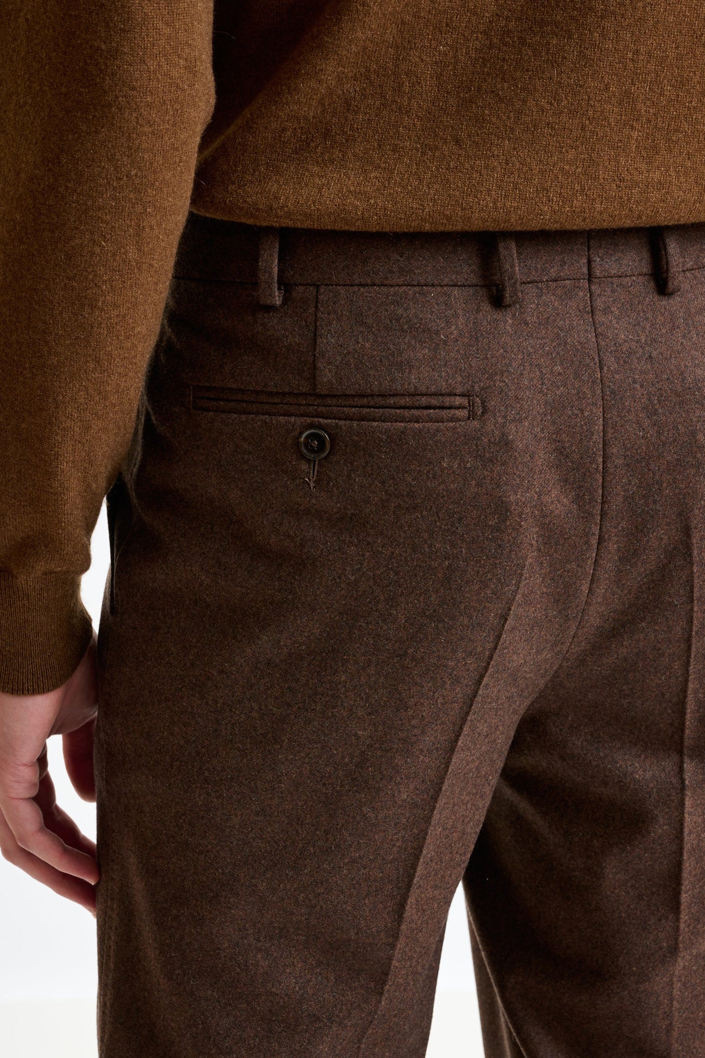 Brown Super Wool Farley Trouser Flannel Saxony