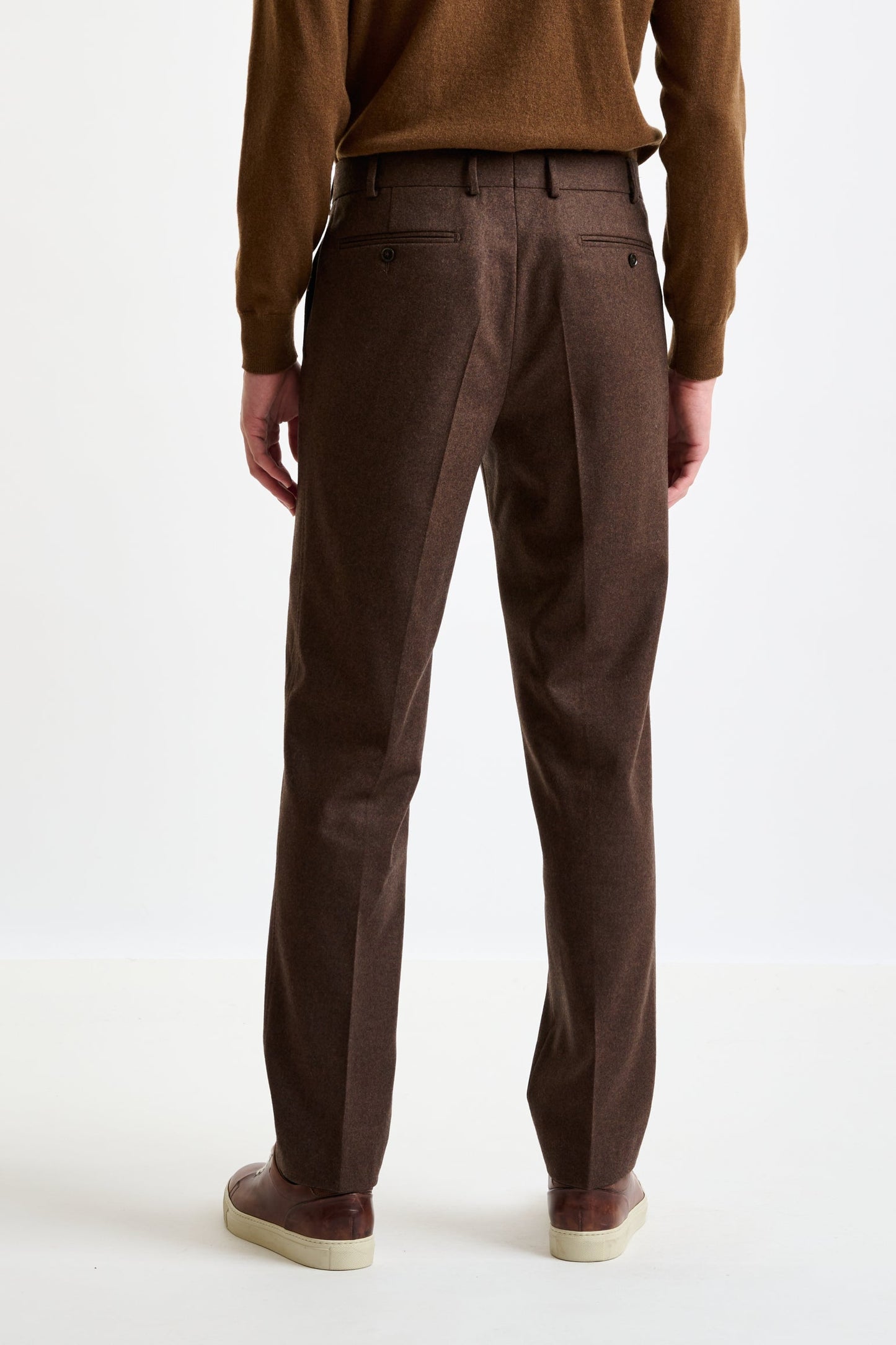 Brown Super Wool Farley Trouser Flannel Saxony