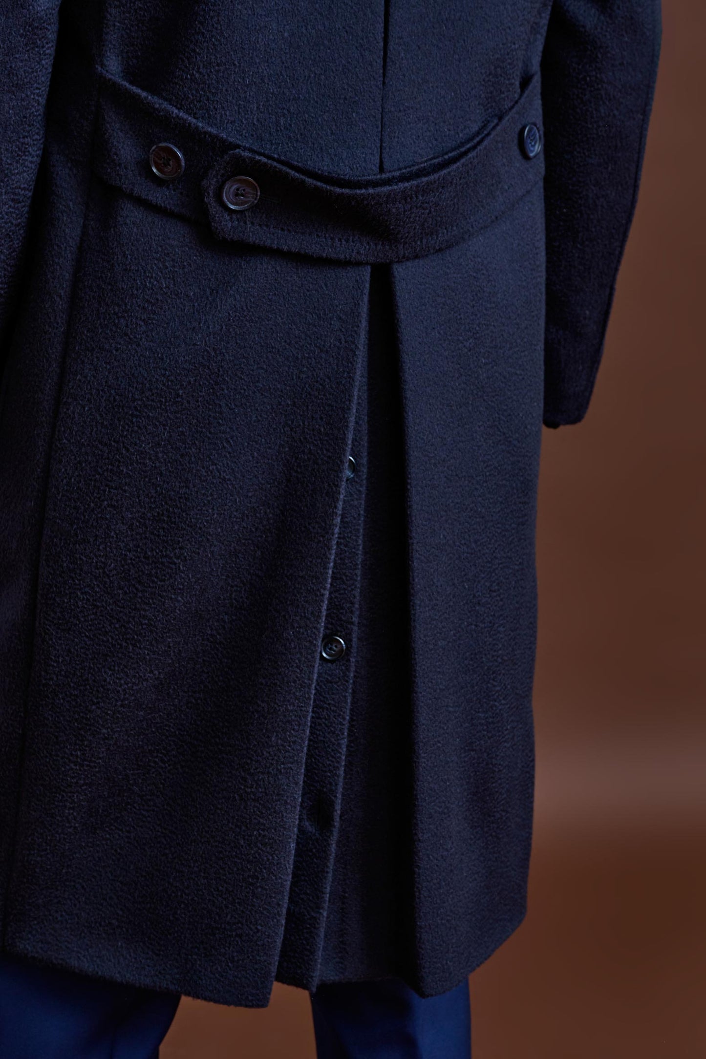 Navy 100% Cashmere Guildford Overcoat Zeus