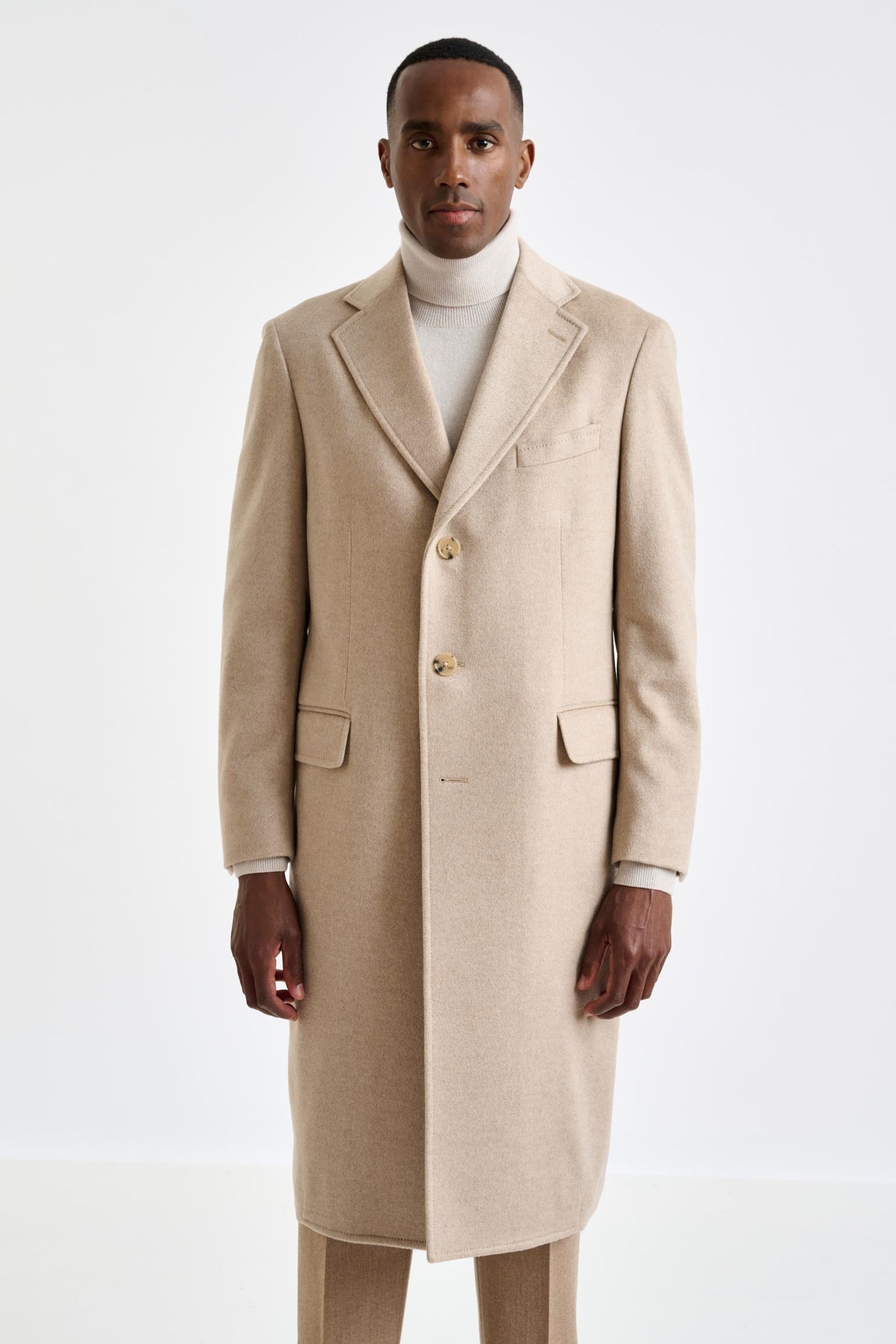 Beige Cashmere Hereford Overcoat Zeus